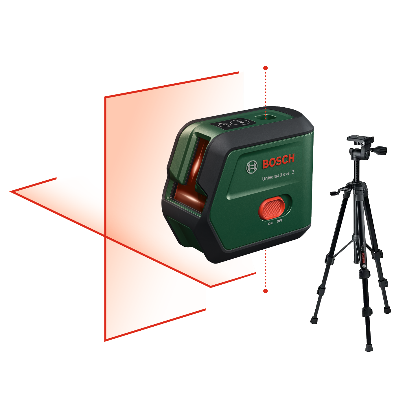 Bosch UniversalLevel 2 Krydslinjelaser med stativ