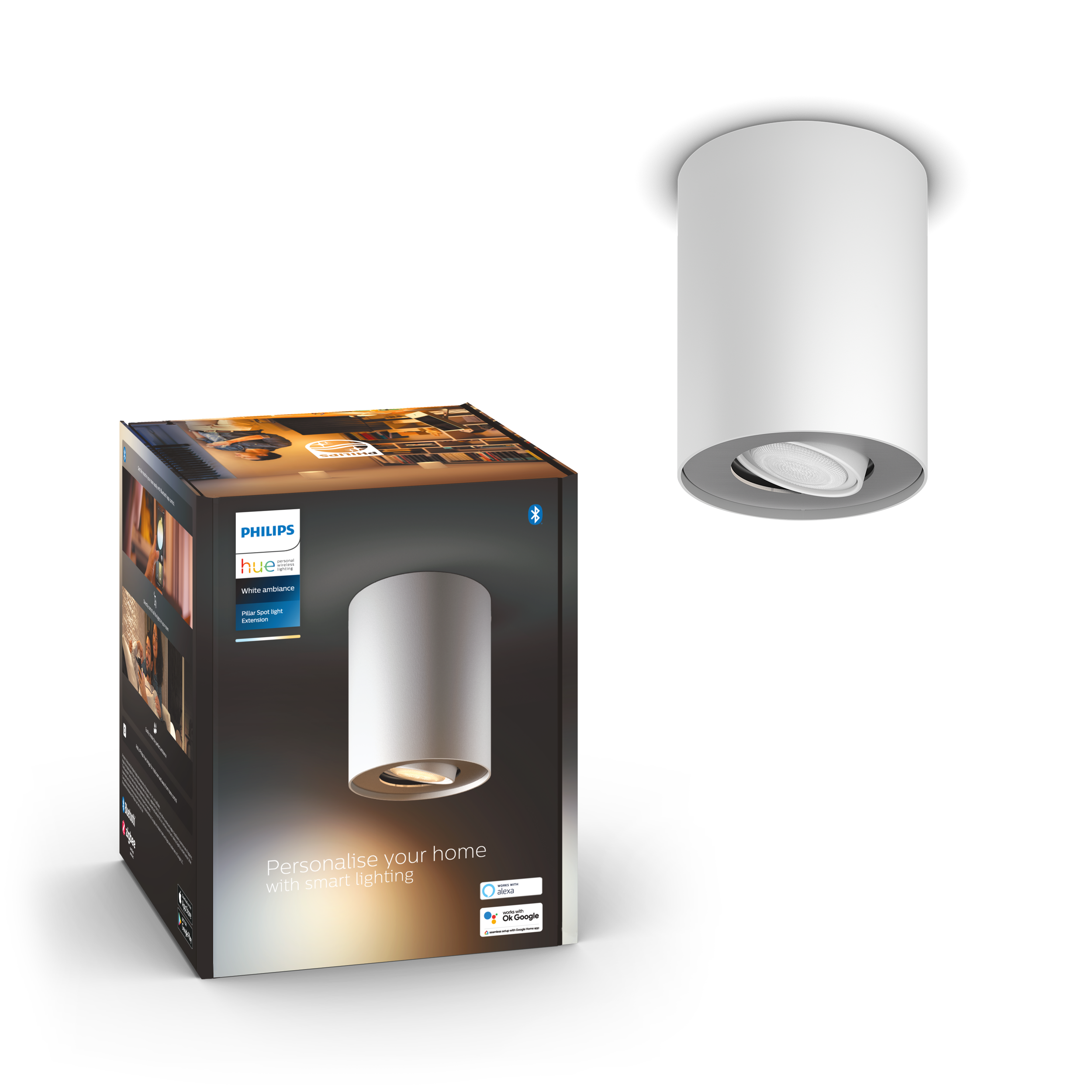 Philips Hue Pillar BT WA Enkelt spot i hvid - Udividelse
