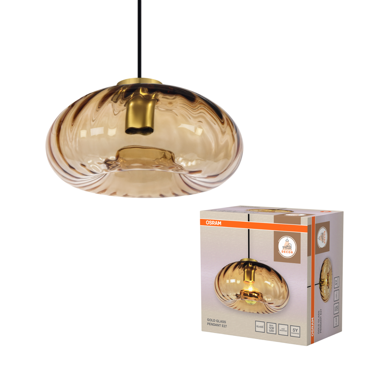 Osram Decor Gold Glass Pendel i guld