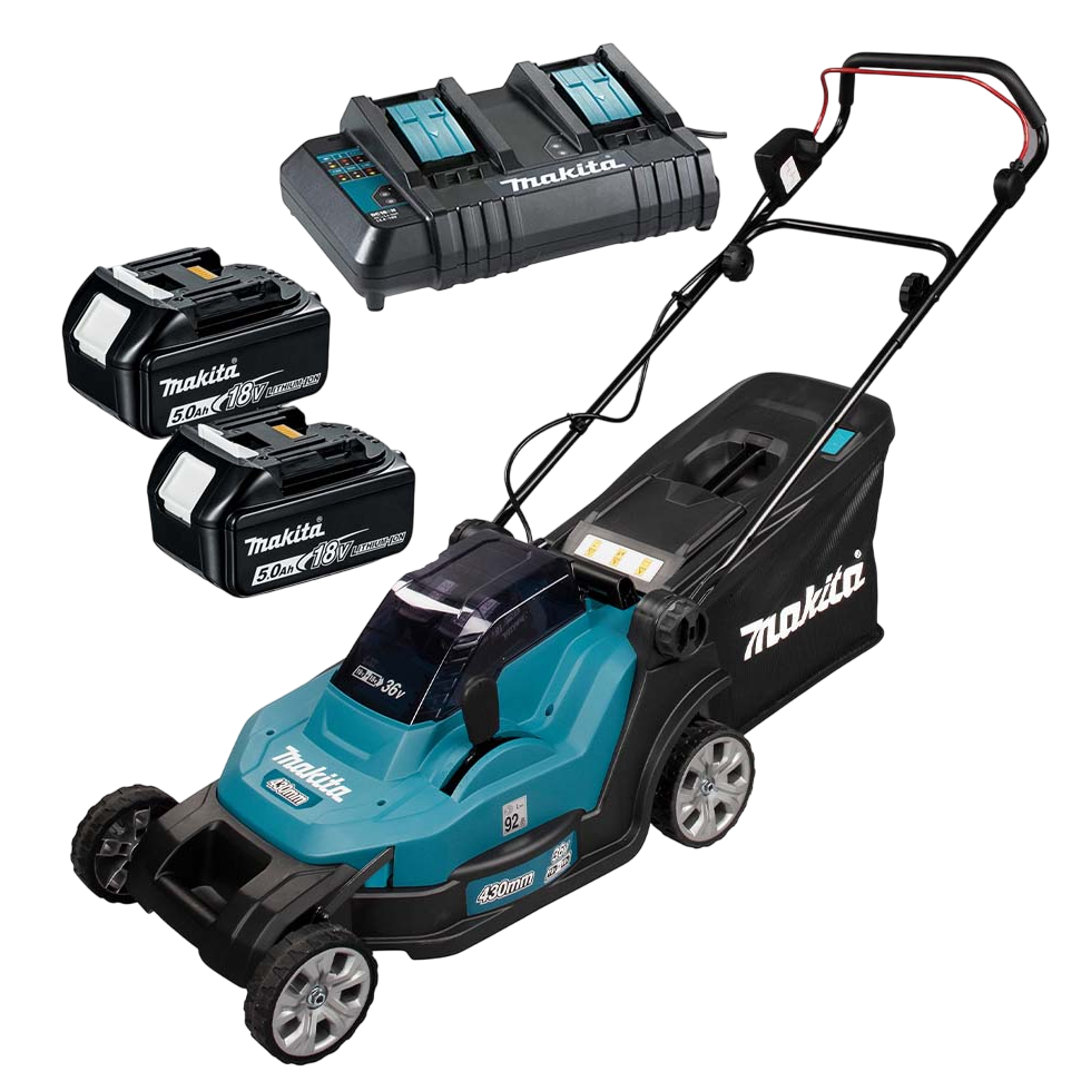 Makita DLM432PT2 18V LXT Plæneklipper med 2 stk. batteri og lader