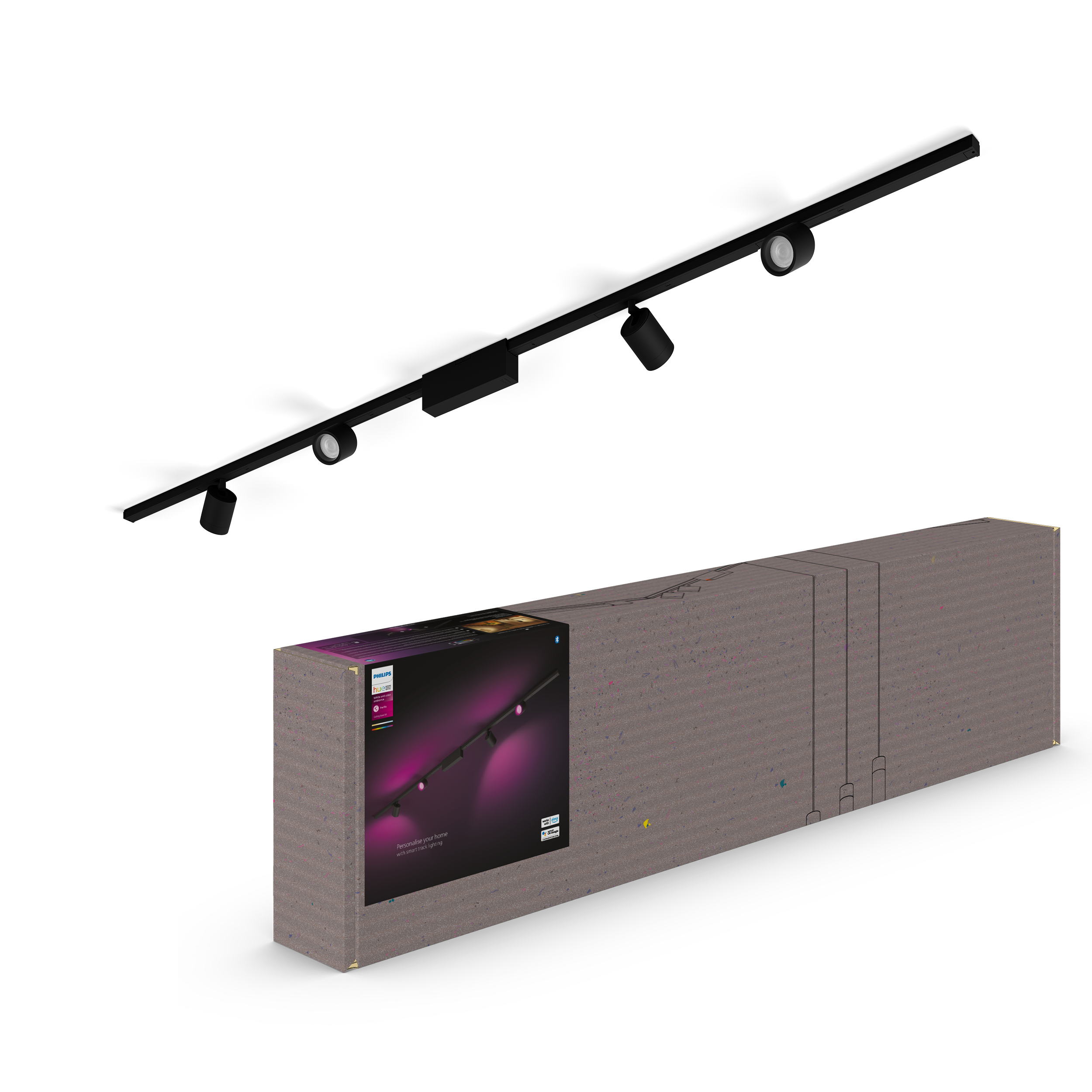 Philips Hue Perifo Loft WCA Lysskinnesæt 4 spots i sort