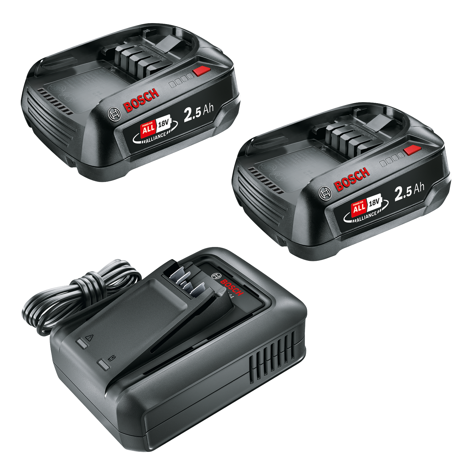 Bosch 18V Startsæt med 2 stk. 2,5Ah batteri og AL 18V-44 lader