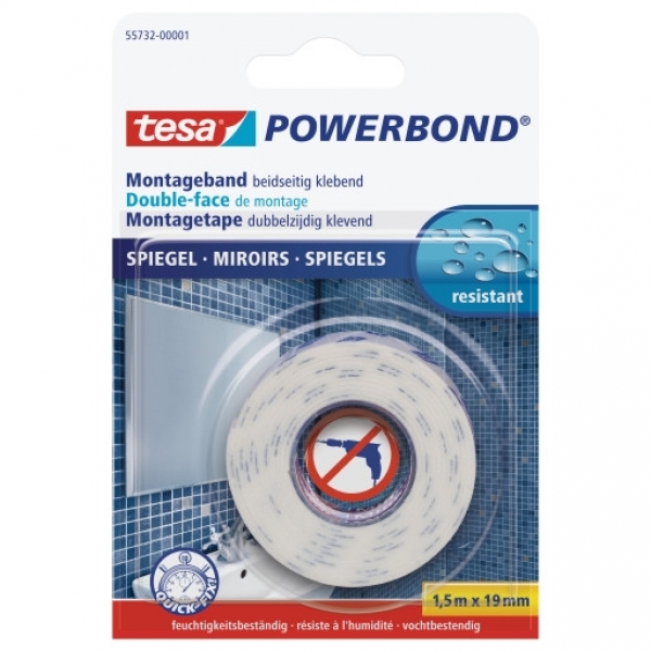 Tesa Powerbond Spejl Monteringstape - 1,5m