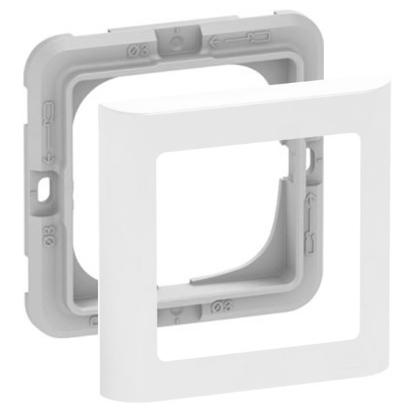 LK FUGA Soft designramme med monteringsramme 1 modul hvid