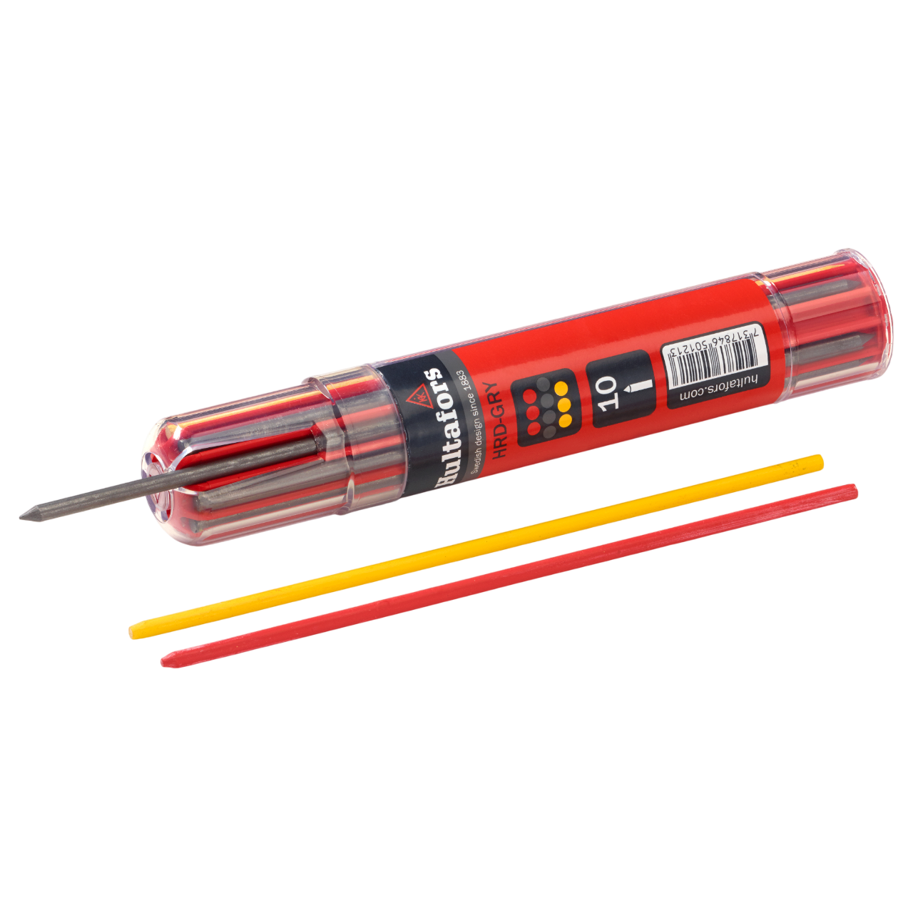 Hultafors HRD GRY Dybhulsmarkør, dry refill grafit, rød, gul
