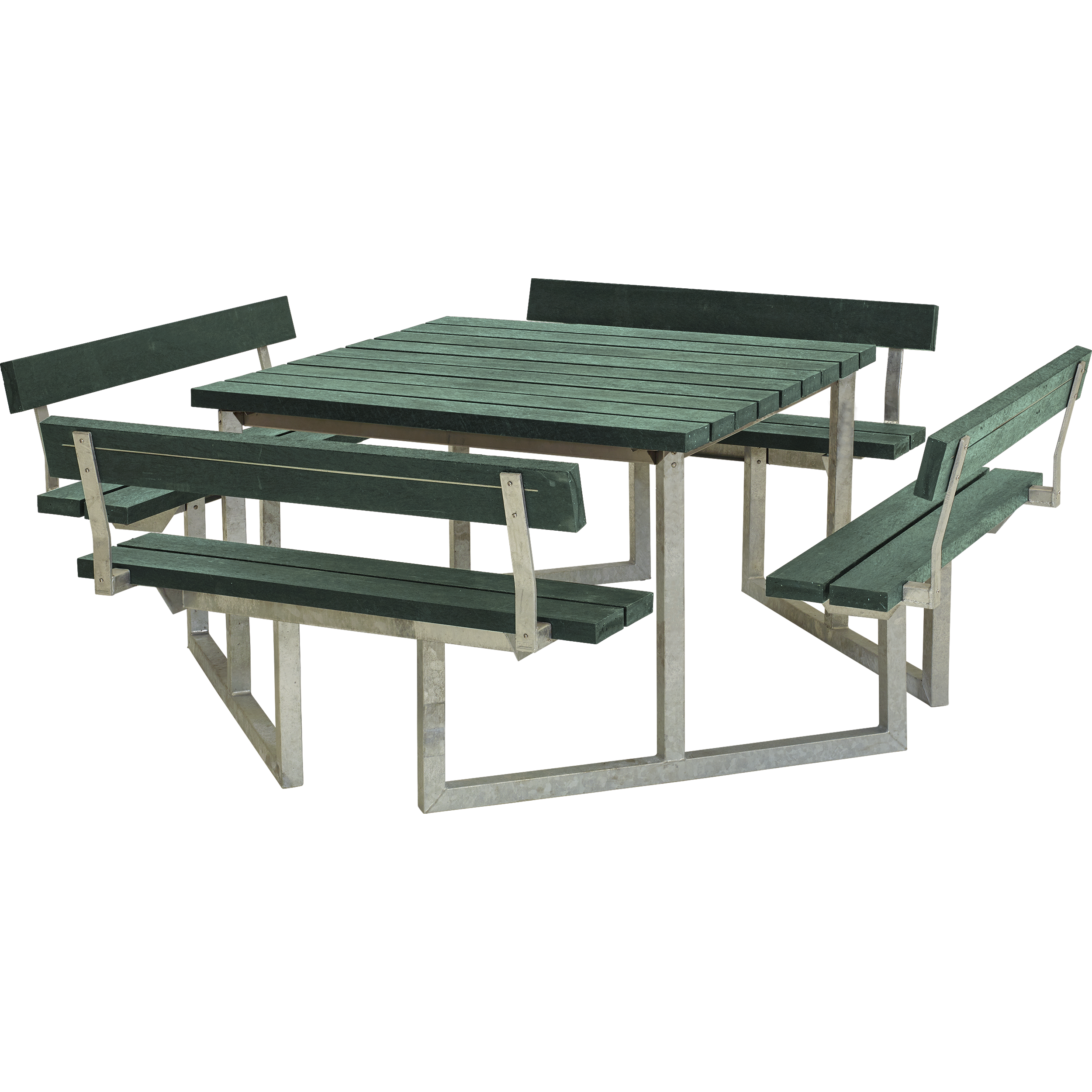 Plus Twist Bord/Bænkesæt m/4 ryglæn 227 cm - Grøn ReTex