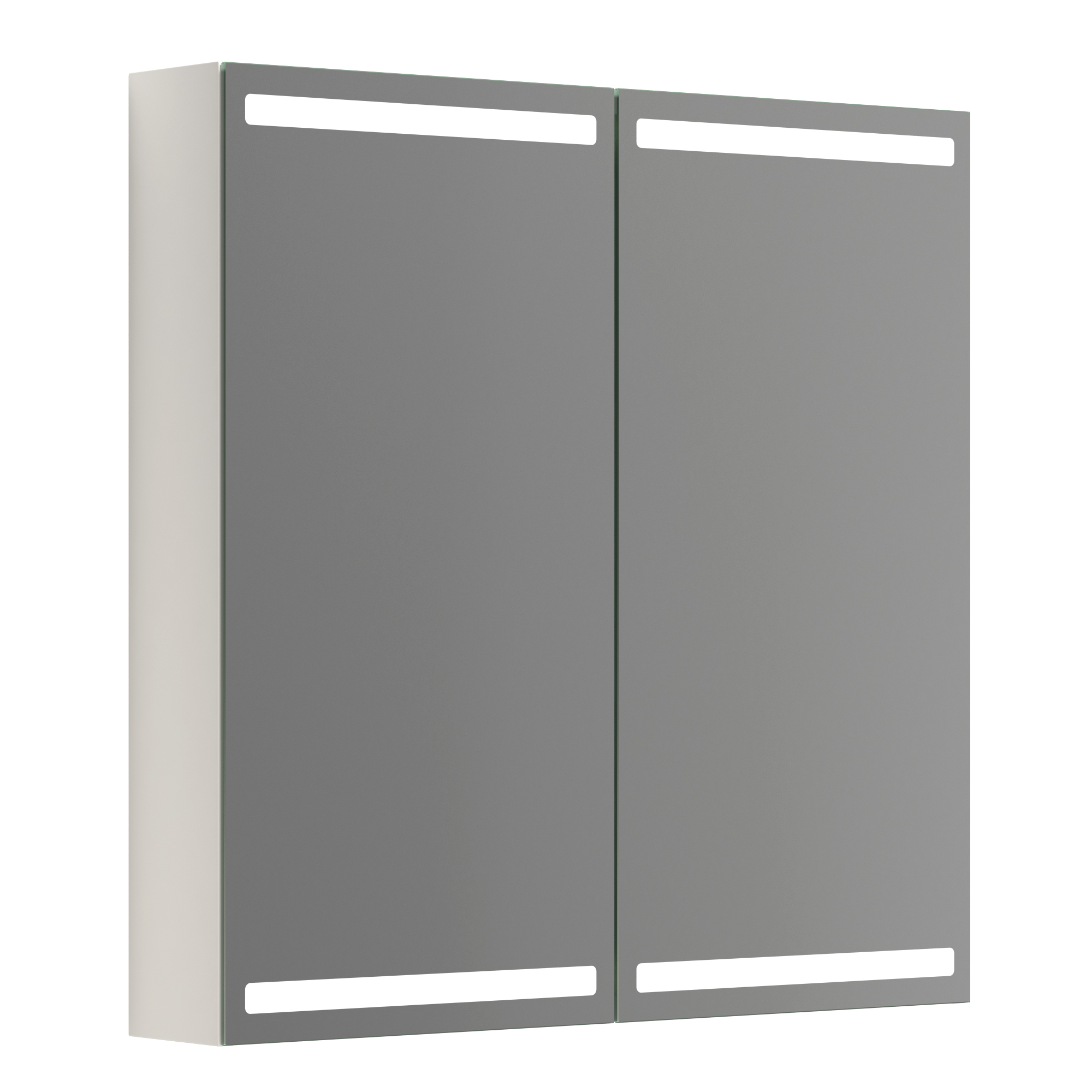 Scanbad Luna Level Spejlskab 80x80 cm m/2 låger - hvid mat