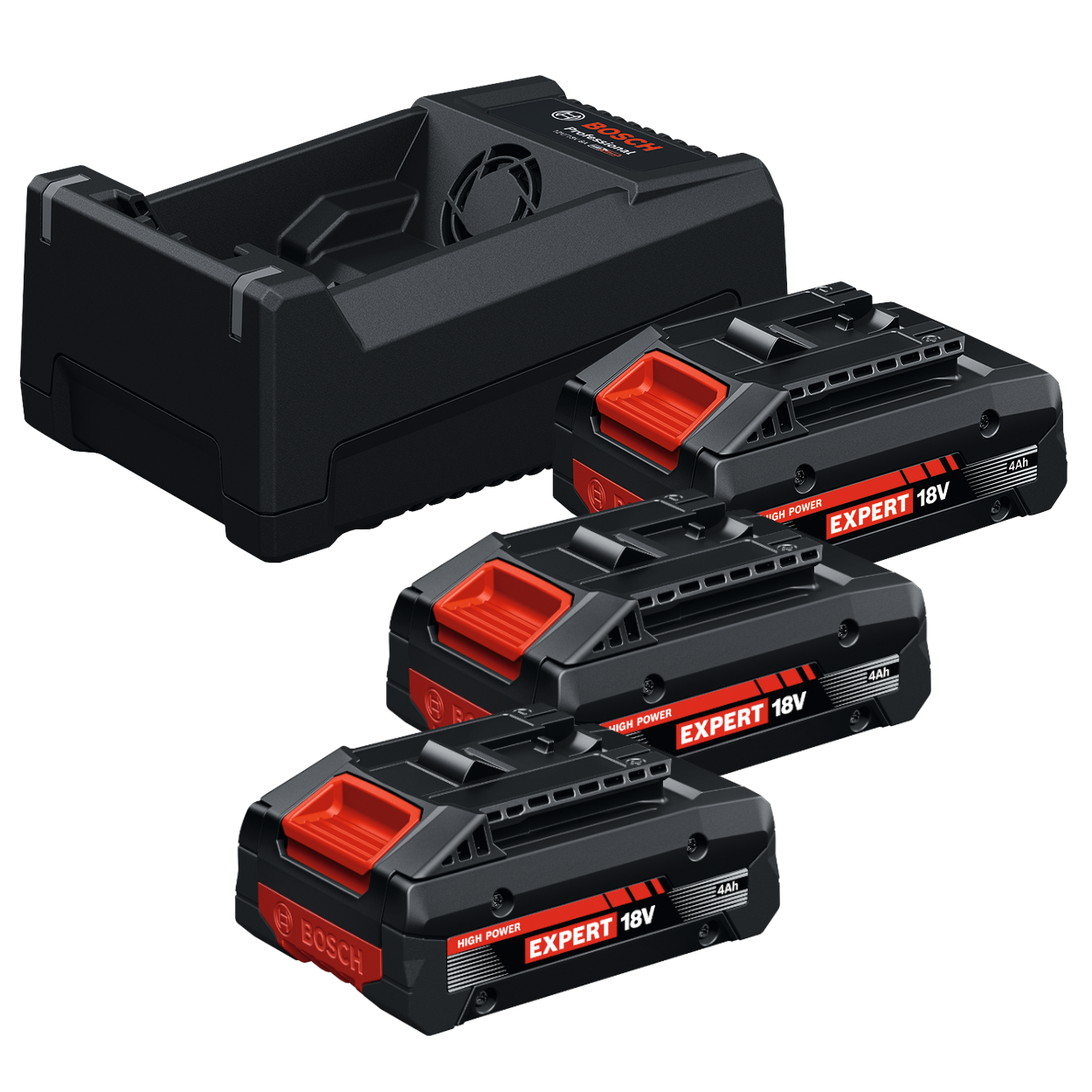 Bosch Professional 18V Startsæt med 3 stk. 4,0Ah EXPERT batteri og GAL 12V/18V-80 lader