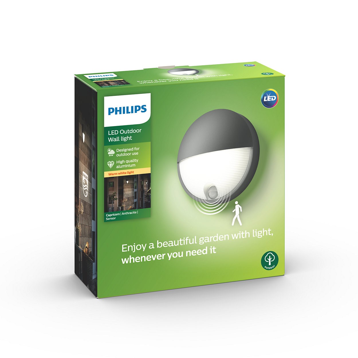 Philips myGarden Capricorn LED udendørs væglampe med sensor - 164569316