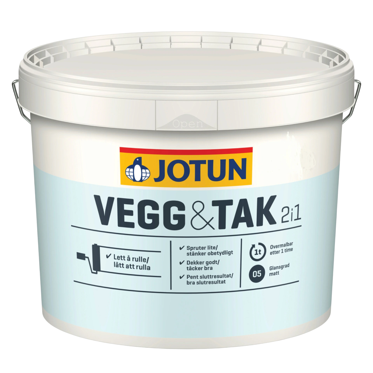Jotun 2-i-1 Væg og loftmaling 9L i hvid