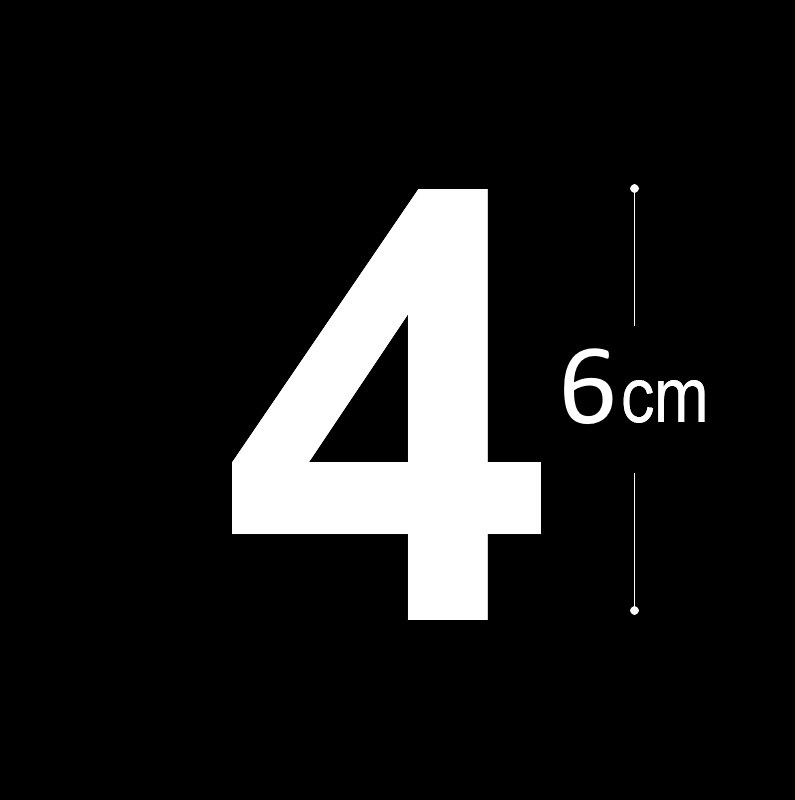 Allux Folietal nr. 4 i hvid 6 cm