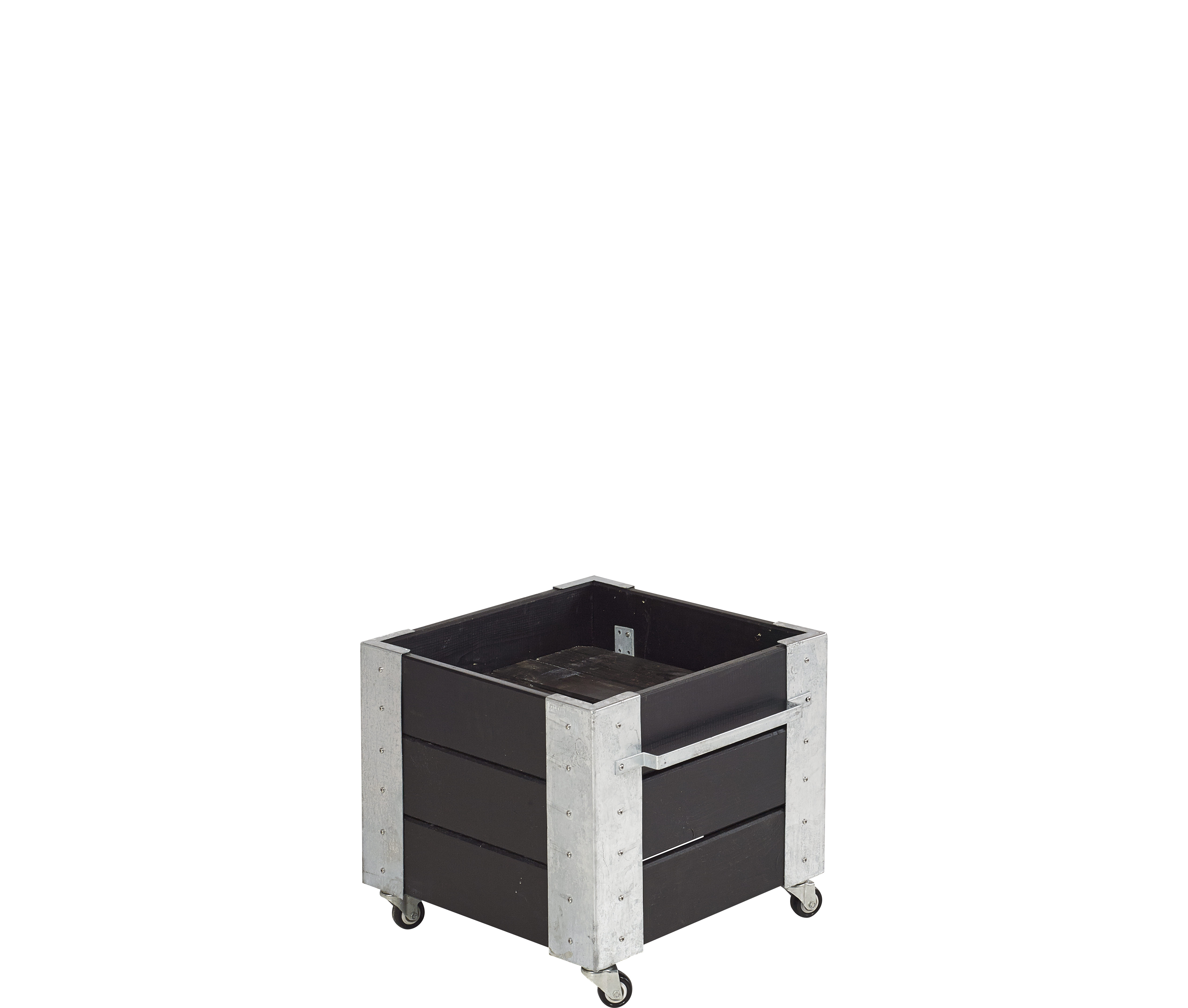 Plus Cubic Blomsterkasse med hjul 46×45 cm i sort
