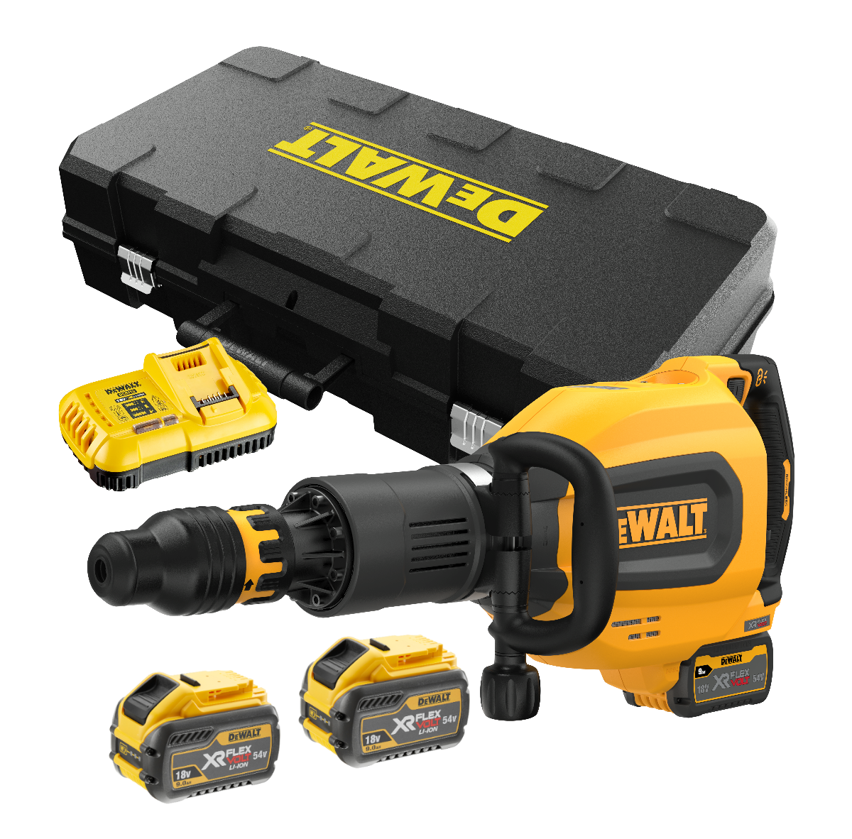 Dewalt DCH911X3-QW 54V XR Flexvolt Nedbrydningshammer med 3 stk. 9,0Ah batteri og lader