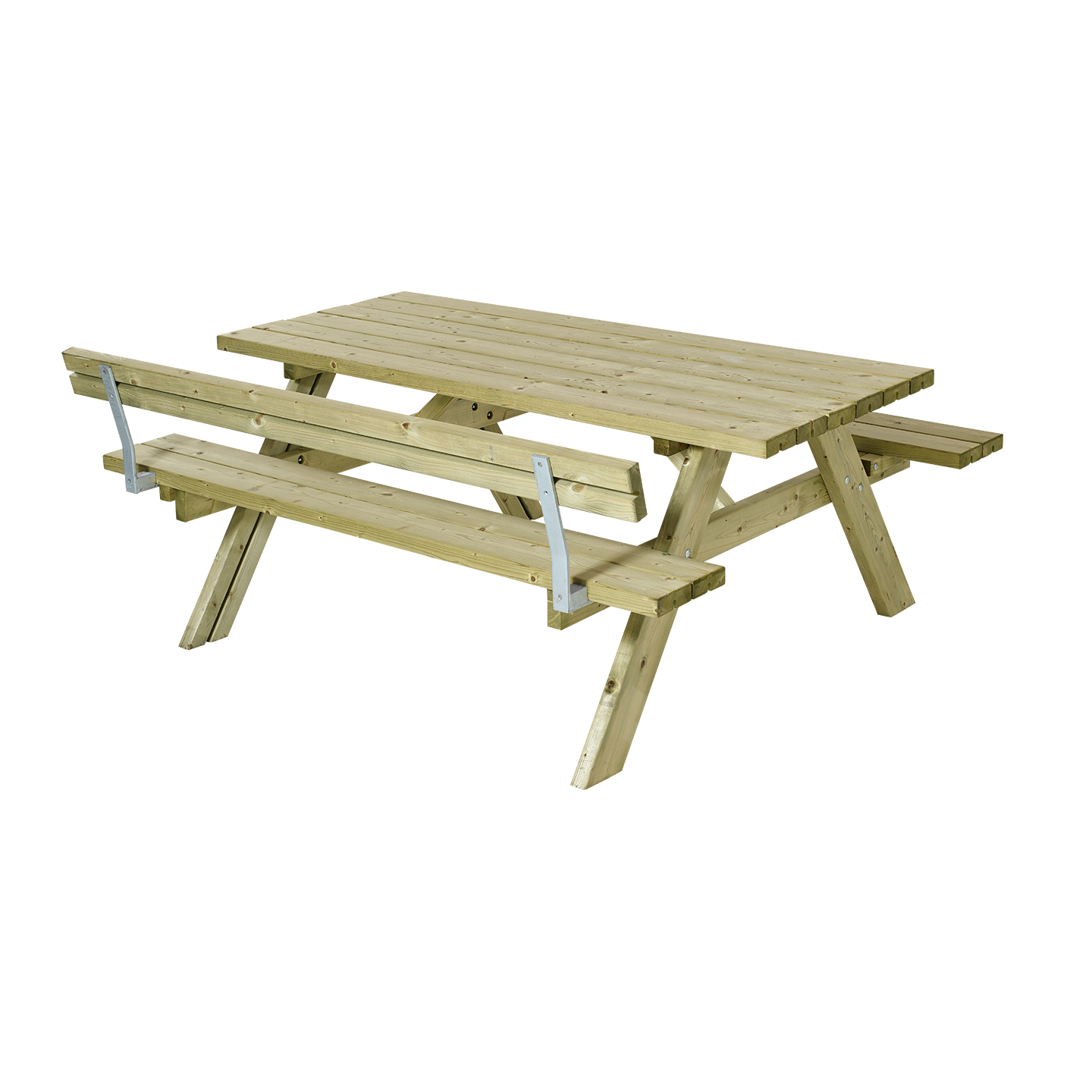 Plus Bord/Bænkesæt m/ 1 ryglæn 177 cm - Trykimprægneret