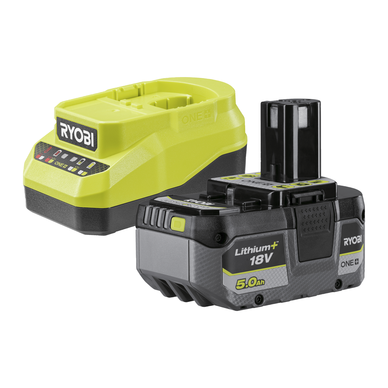 Ryobi RC18120A-150X ONE+ 18V Startsæt med 5,0Ah Lithium+ batteri og lader