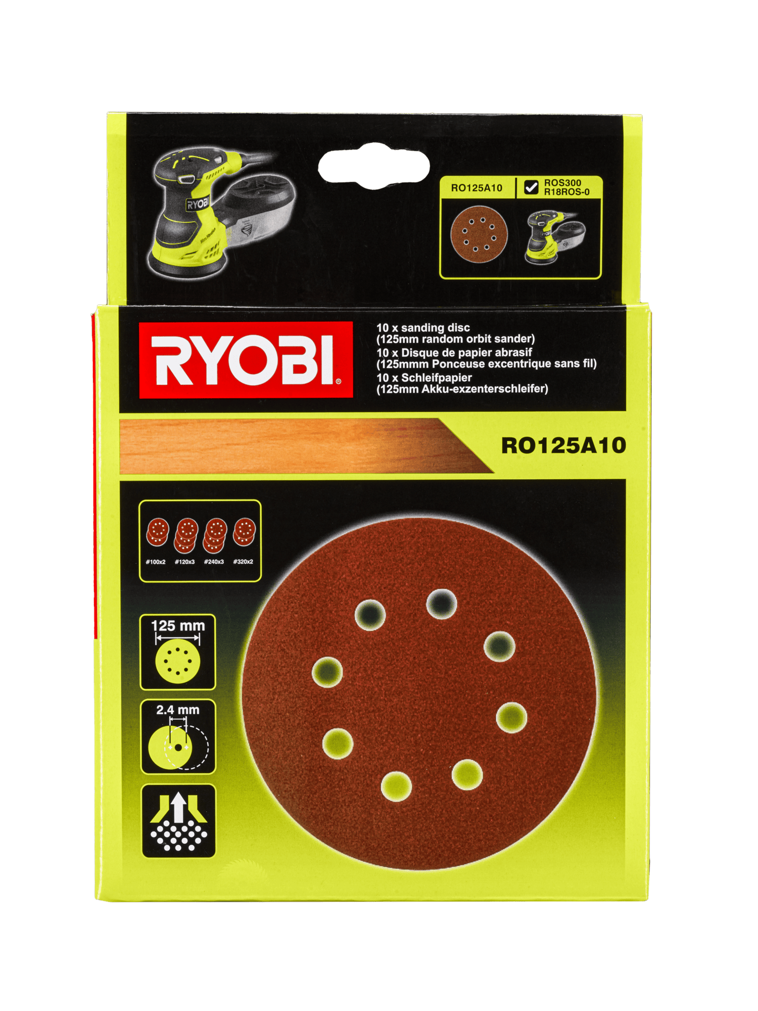 Ryobi RO125A10 Slibepapir til excentersliber