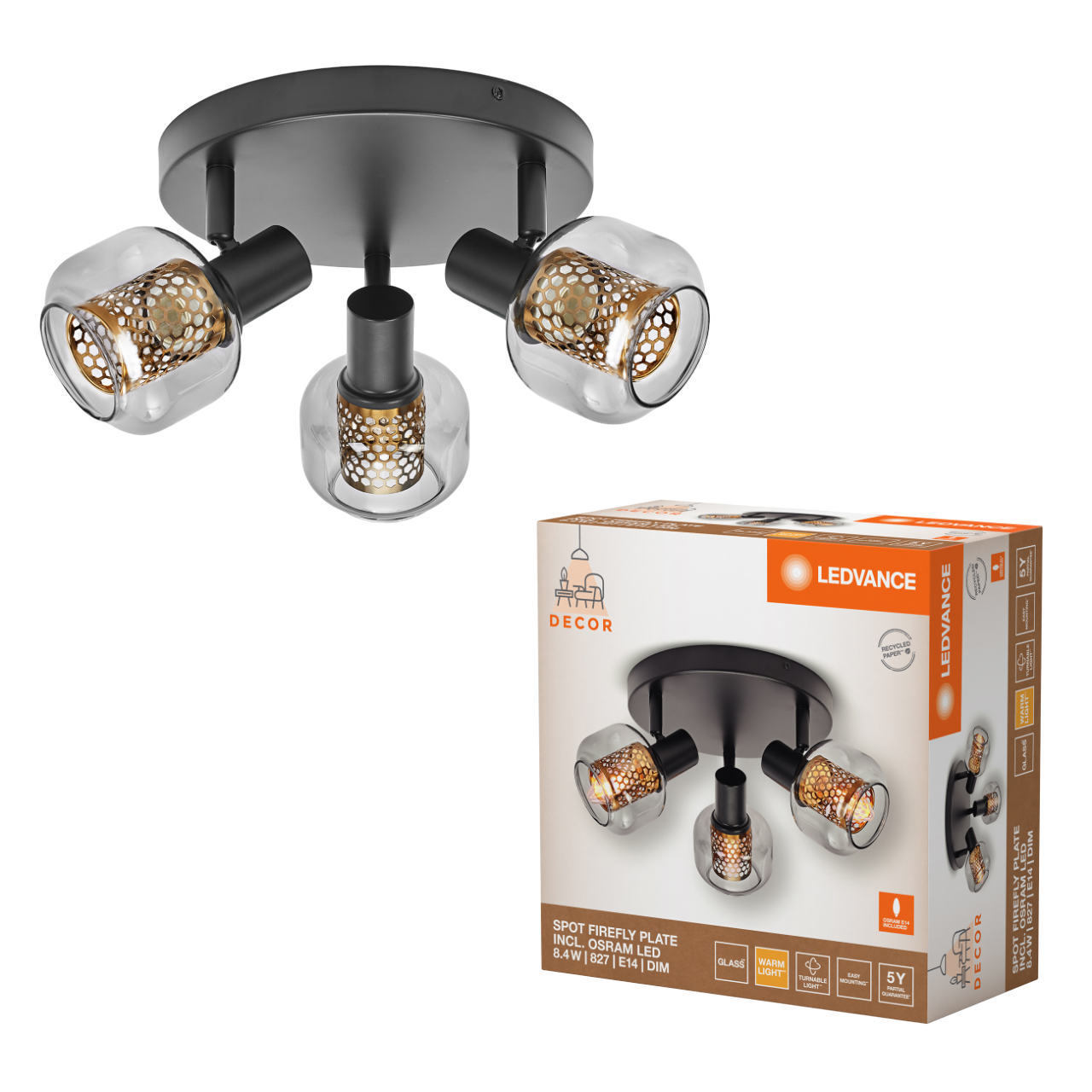 LEDVANCE Decor Spot Firefly 3 Kryds Spotlampe i sort