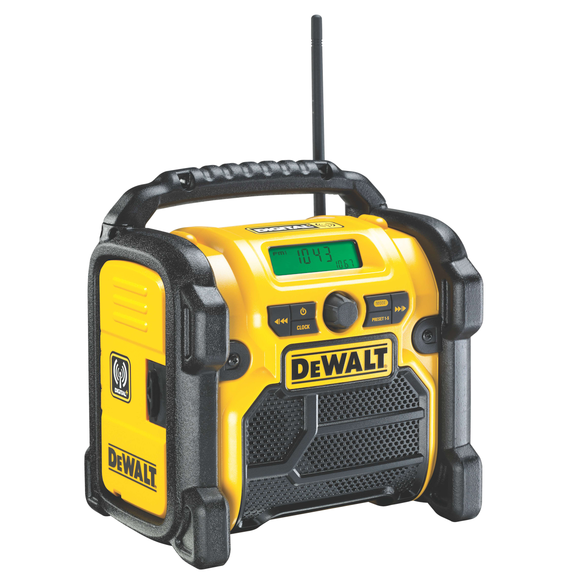 DeWALT DCR020-QW kompakt radio med DAB og FM