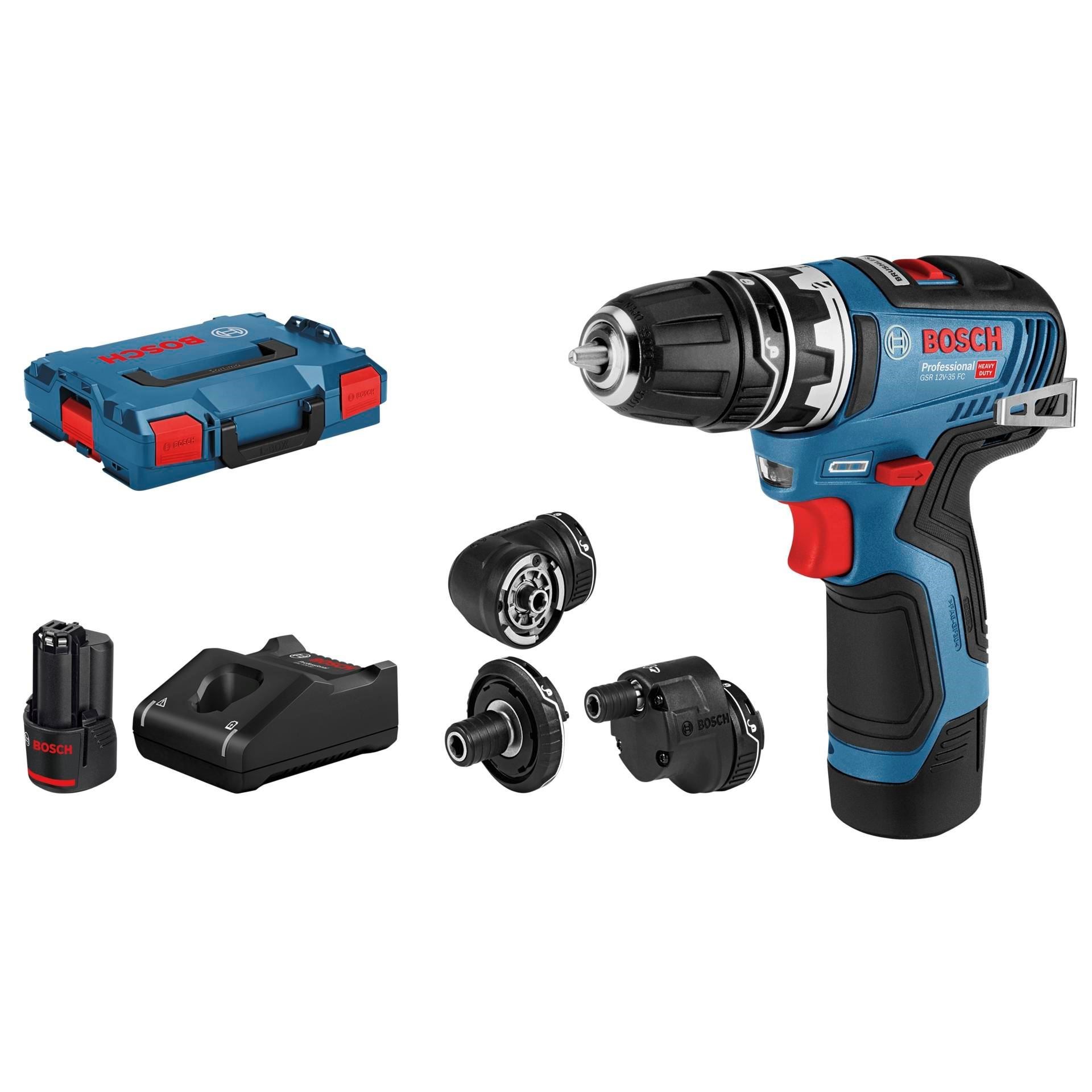 Bosch Professional GSR 12V-35 FC Bore-/skruemaskine med batteri, lader og L-BOXX