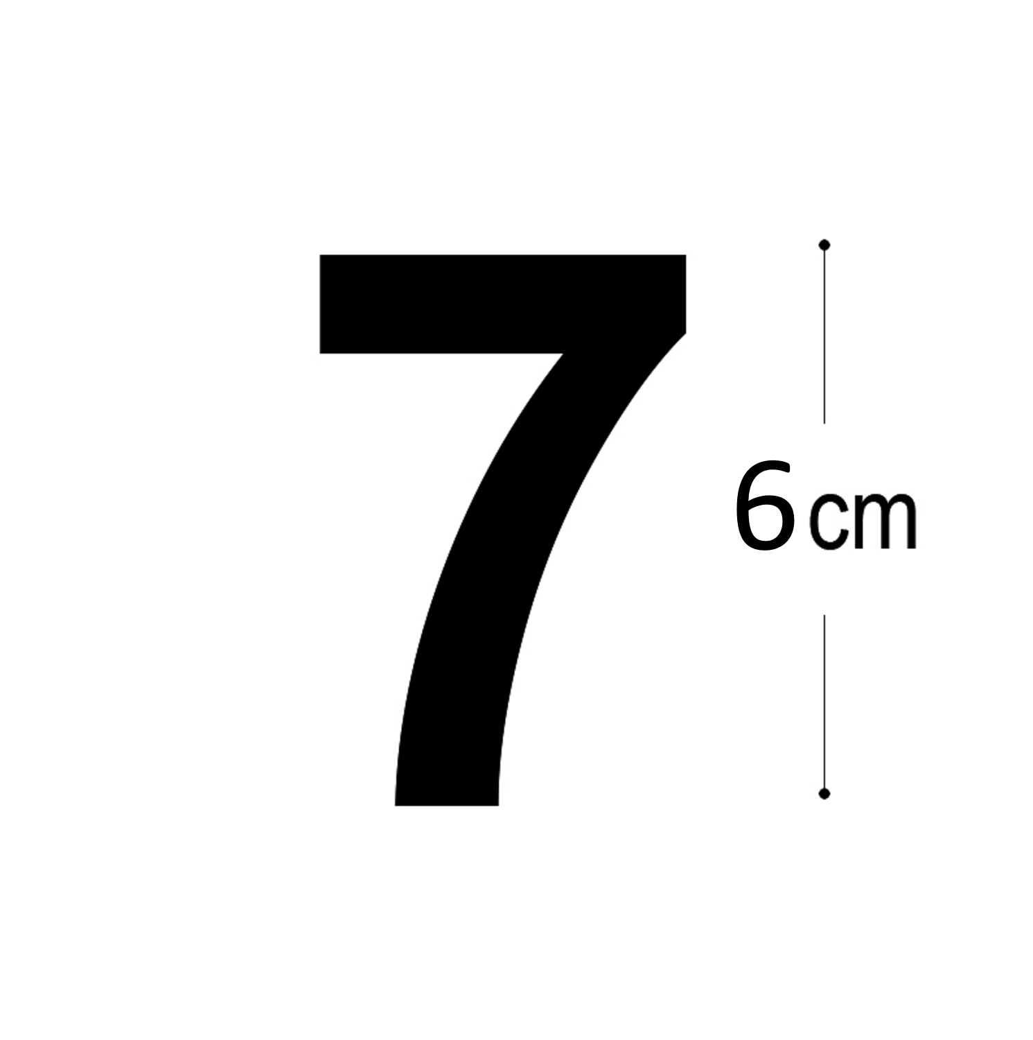 Allux Folietal nr. 7 i sort 6 cm