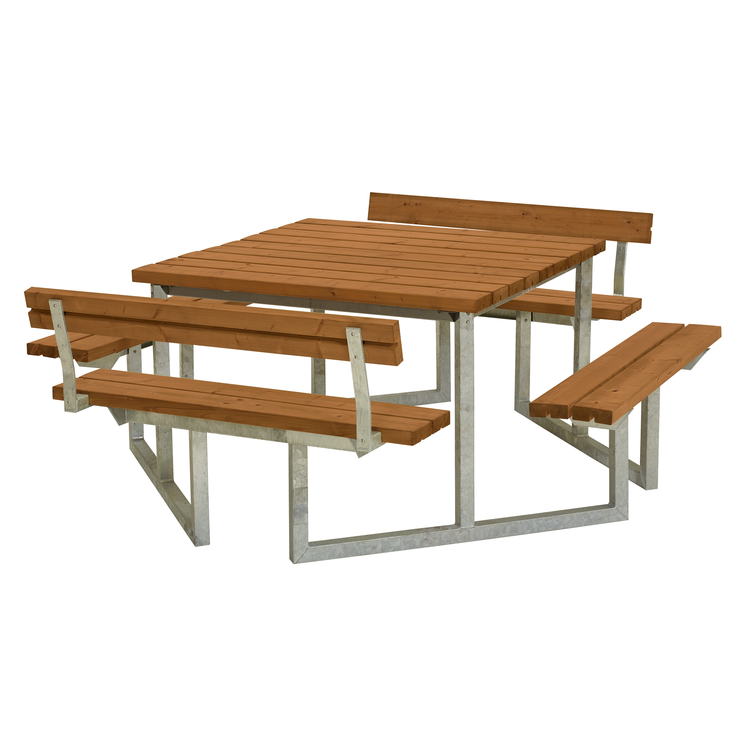 Plus Twist Bord/Bænkesæt 204 cm med 2 ryglæn - Grundmalet Teak