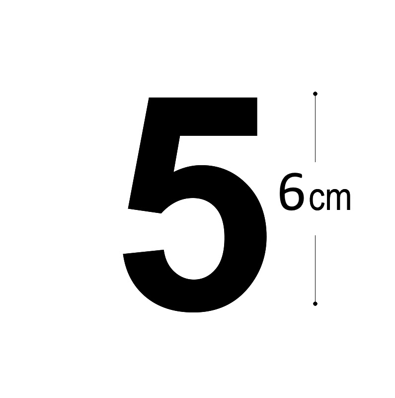 Allux Folietal nr. 5 i sort 6 cm