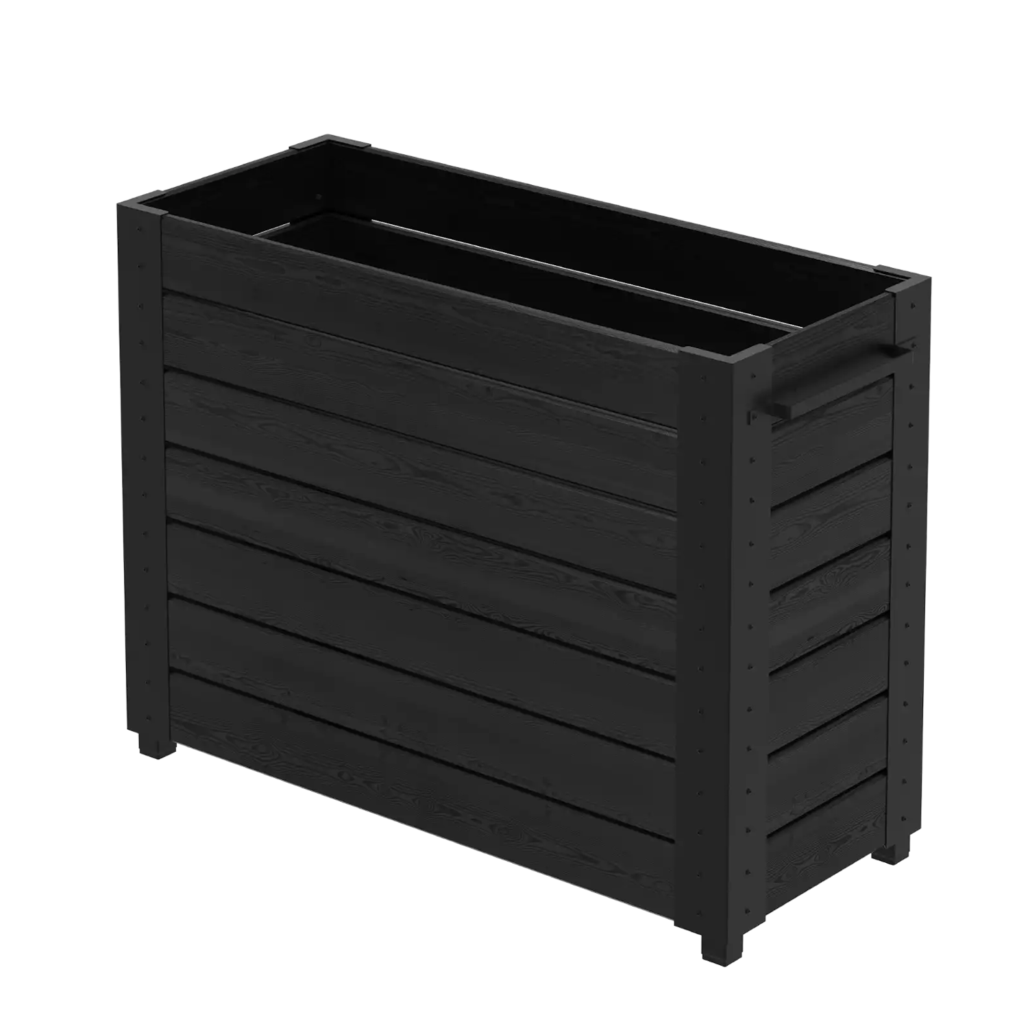 Plus Cubic Blomsterkasse med fødder 120×50×92 cm i sort