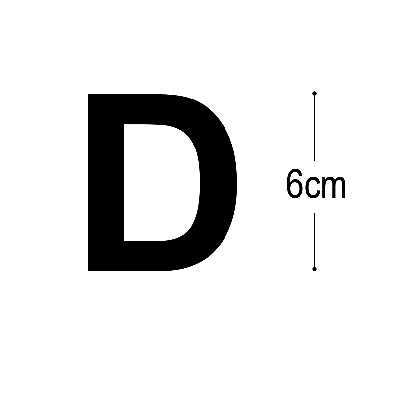 Allux Foliebogstav D i sort 6 cm