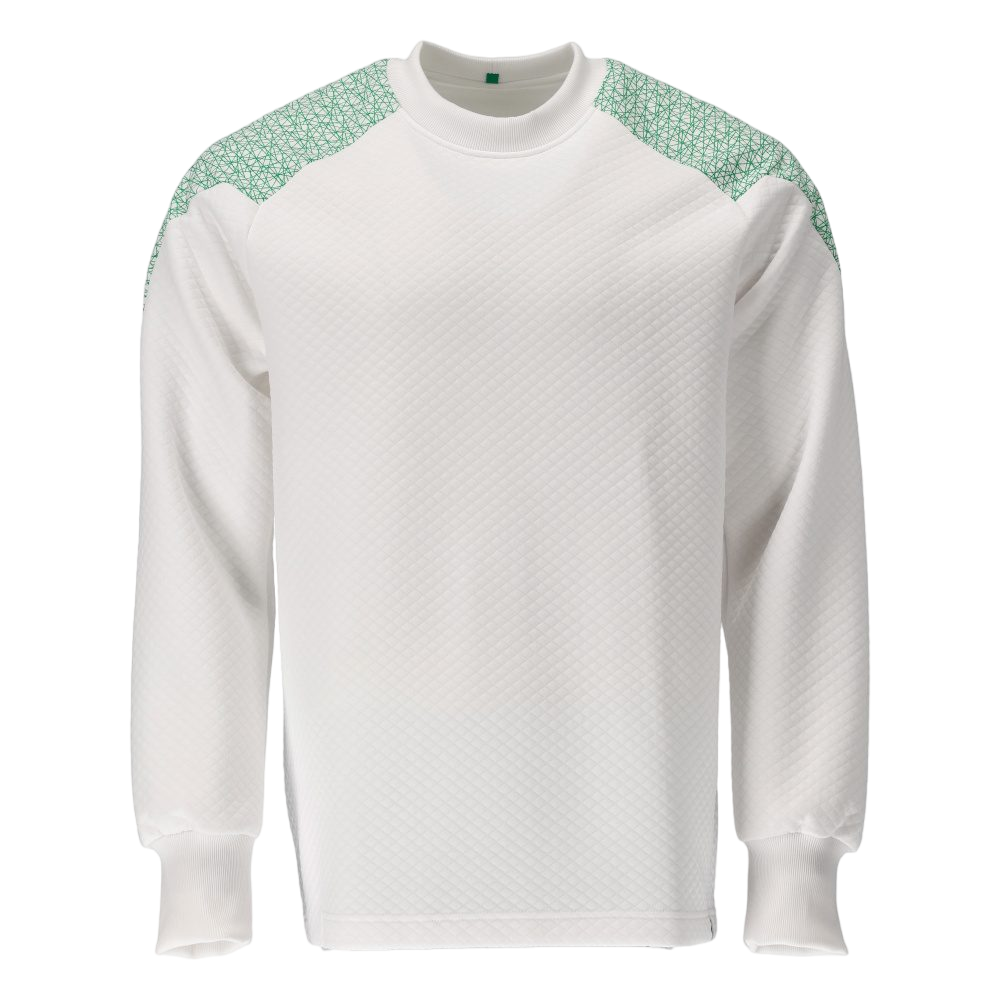 Mascot Food & Care Sweatshirt i hvid/græsgrøn - Str. 3XL
