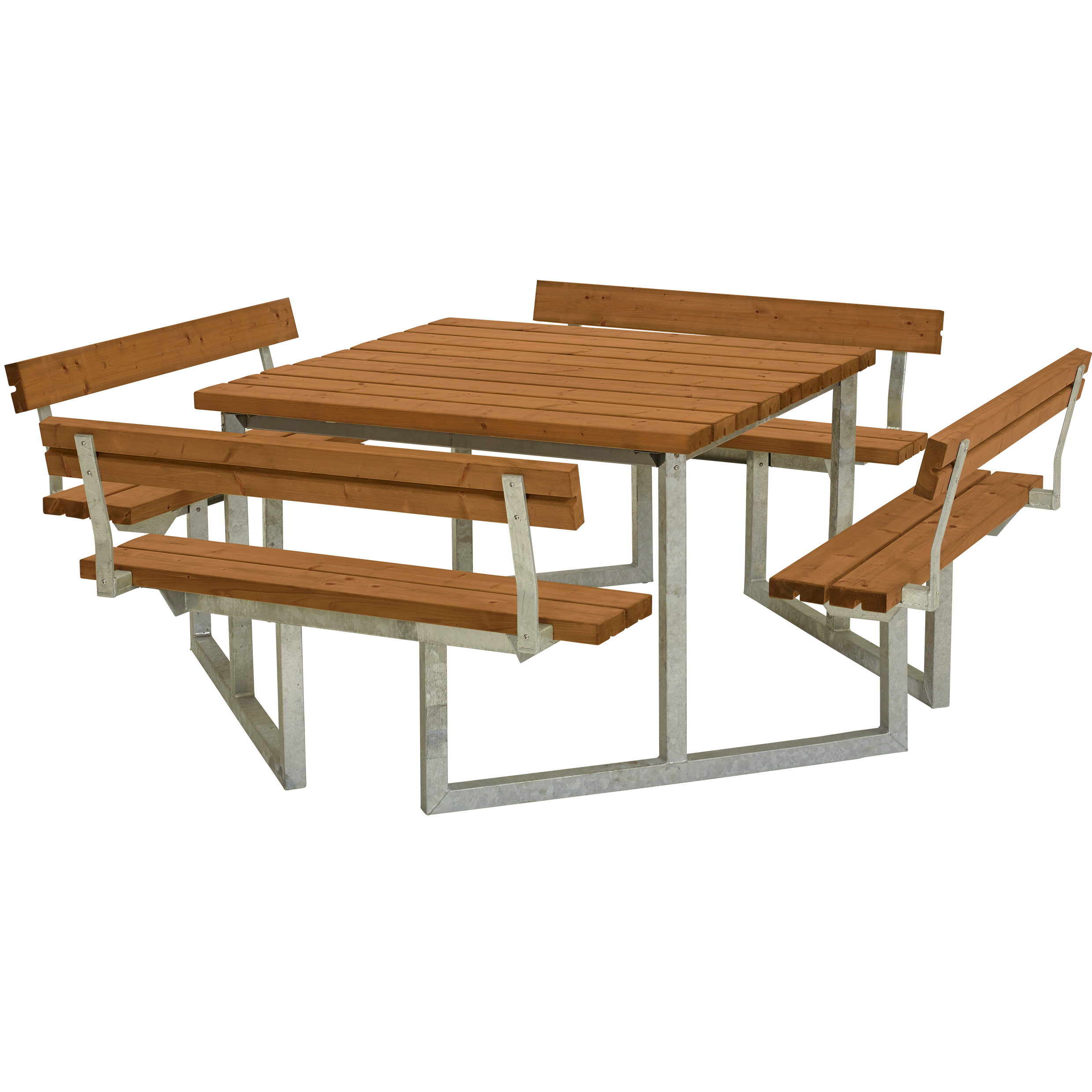 Plus Twist Bord/Bænkesæt 227 cm med 4 ryglæn - Grundmalet Teak