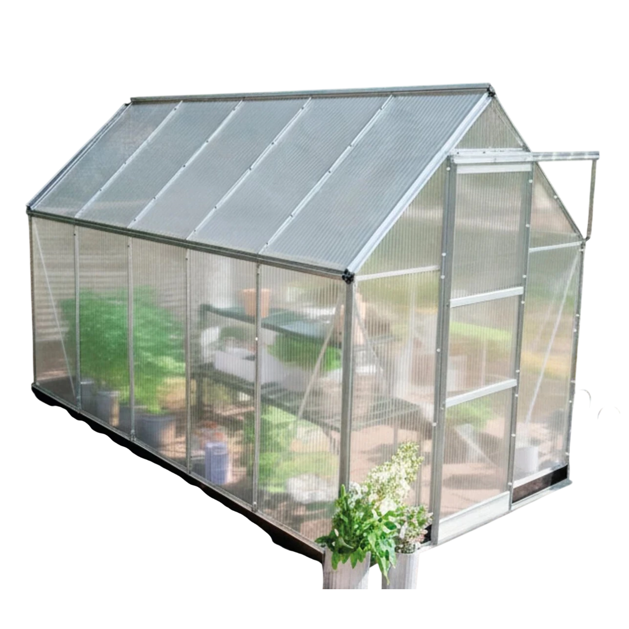 Halls ICON 6 Drivhus i alu 6,1 m² (6' x 10') med 4 mm polycarbonat