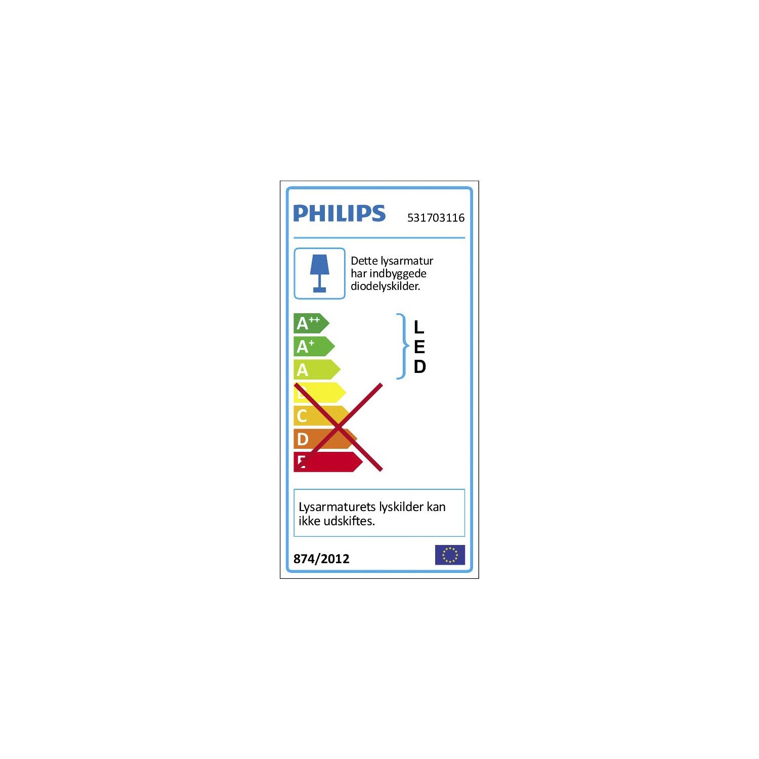 Philips Clockwork-vægspotlampe i hvid - 531703116
