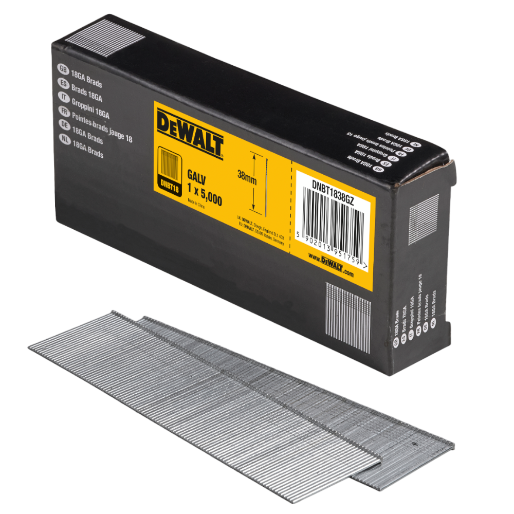 DeWALT 18GA Dykker 1,2x38mm galvaniseret - 5000 stk.