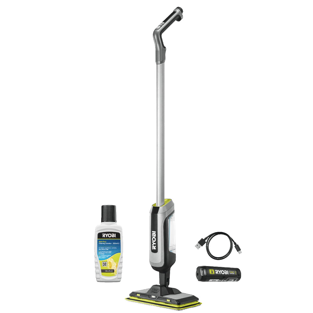 Ryobi RSM4-120G 4V USB Lithium Spraymoppe med 2,0Ah batteri og ladekabel