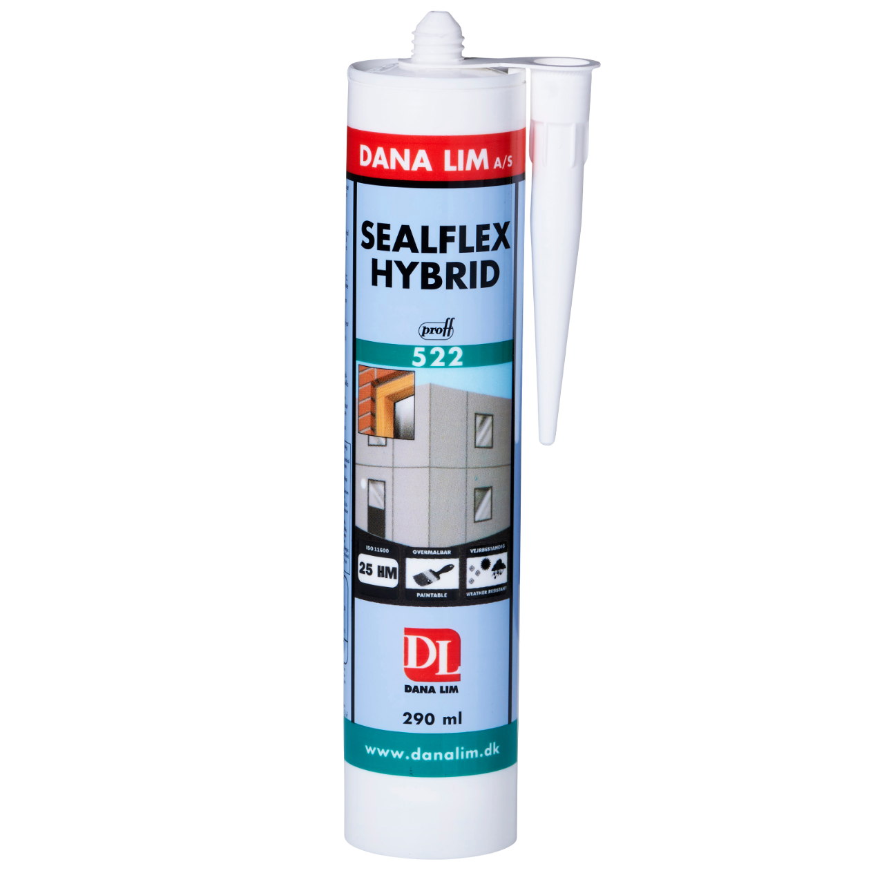 Dana Lim Sealflex Hybrid 522 Hybridfugemasse i sort 290ml