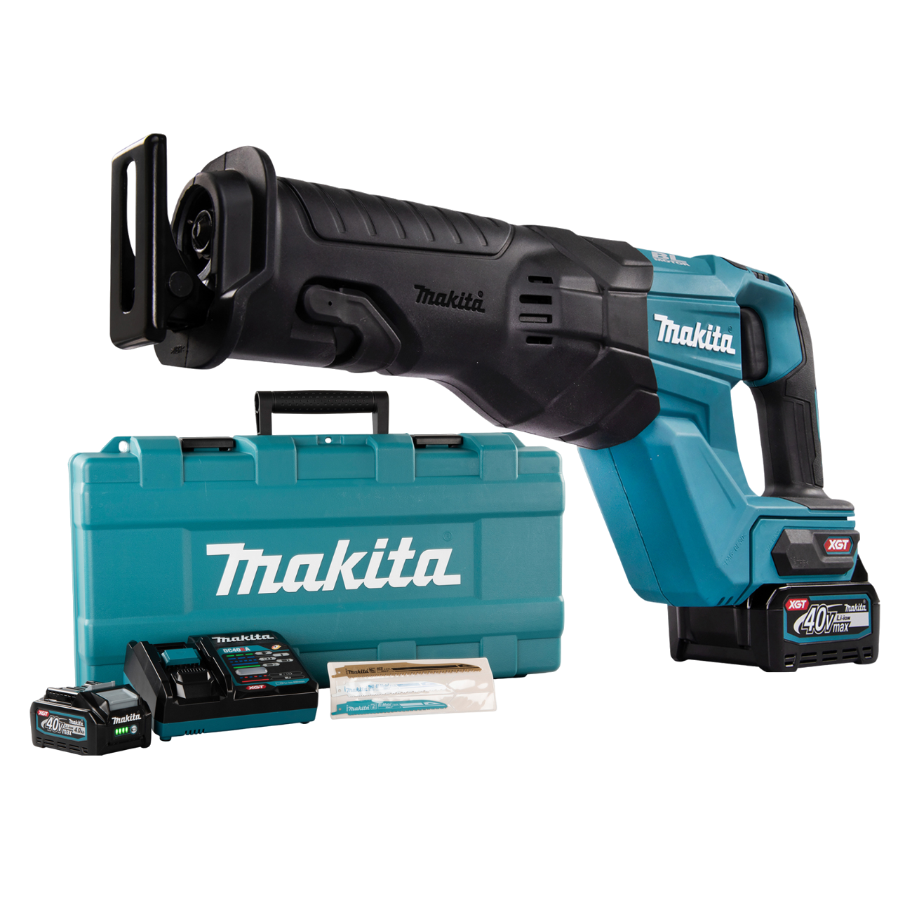 Makita JR001GM201 40V XGT Bajonetsav med 2 stk. 4,0Ah batteri og lader