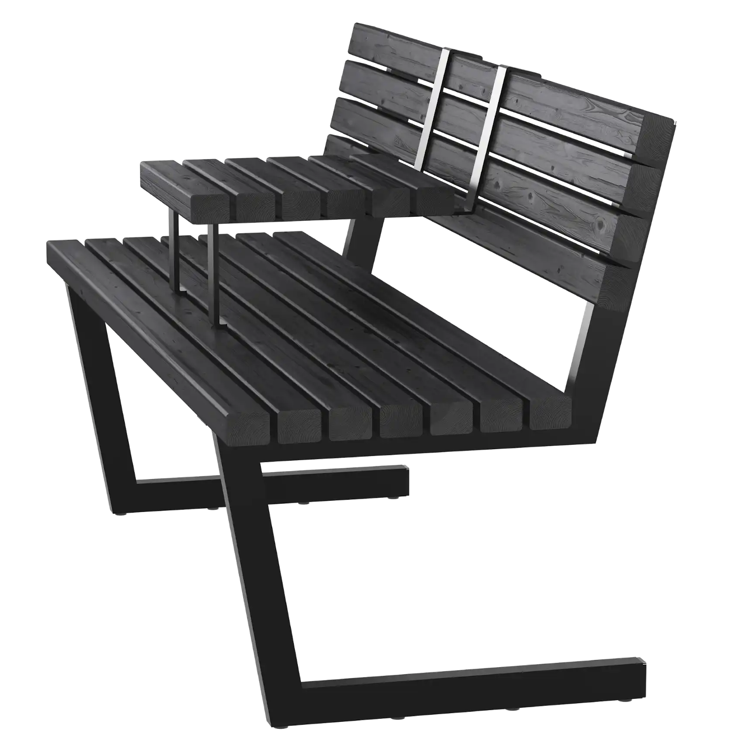 Plus Relax Bænk m/hængebord 150 cm i sort