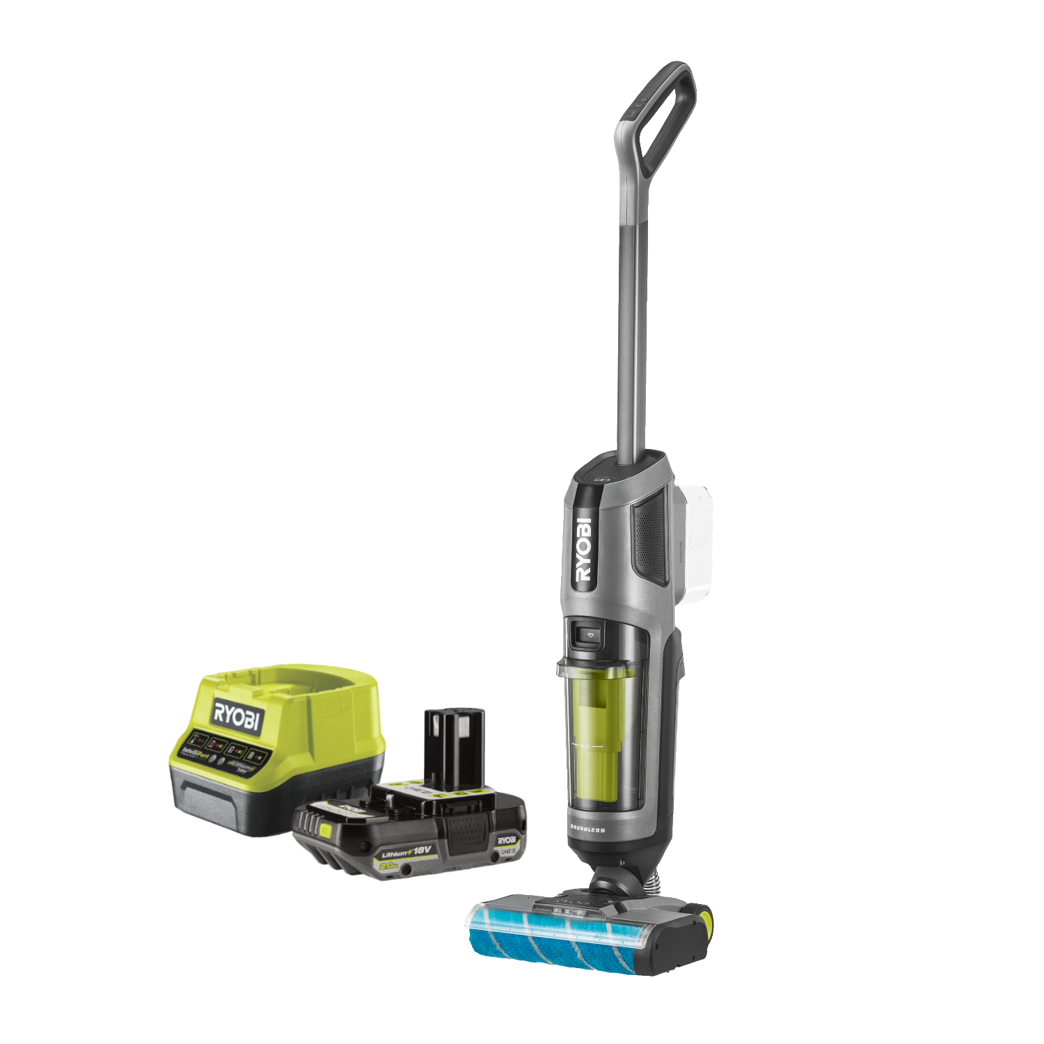 Ryobi RHFC18BL ONE+ 18V Kulfri 3-i-1 Gulvvasker med 2,0Ah batteri og lader