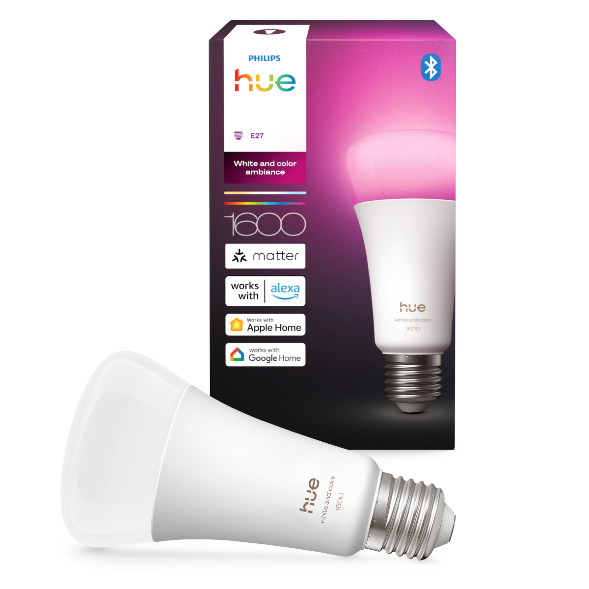 Philips Hue E27 BT White and Color Ambiance 1600 lm pære