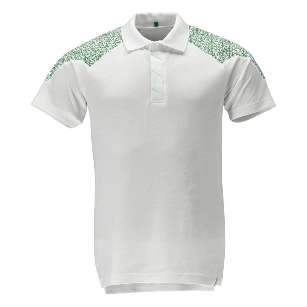 Mascot Food & Care Poloshirt i hvid/græsgrøn - Str. XL