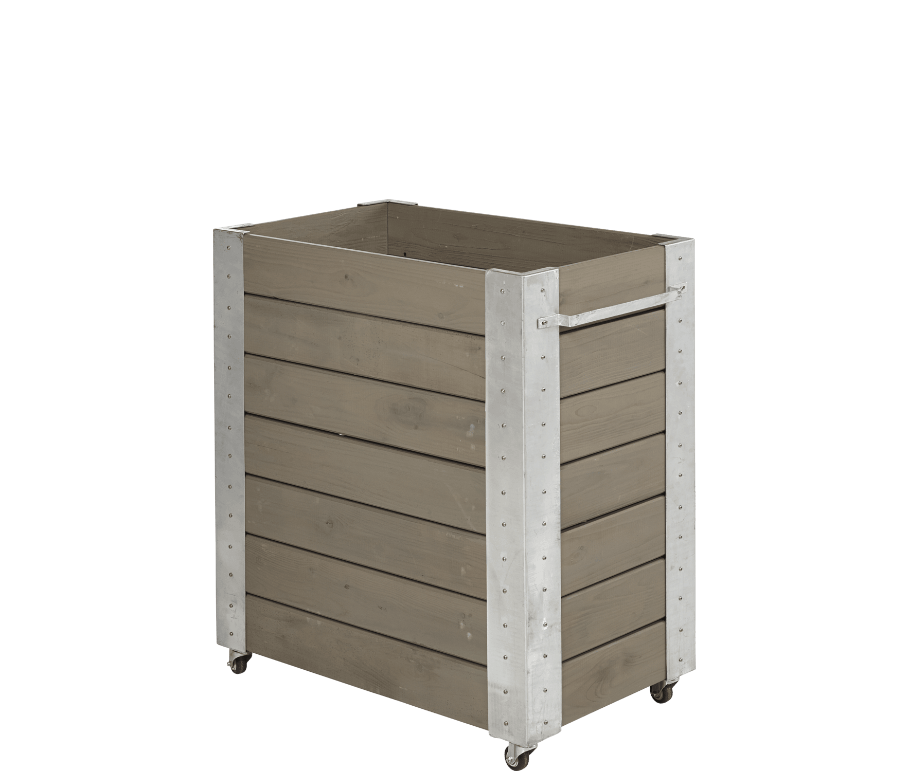 Plus Cubic Blomsterkasse med hjul 50×87×95 cm i gråbrun