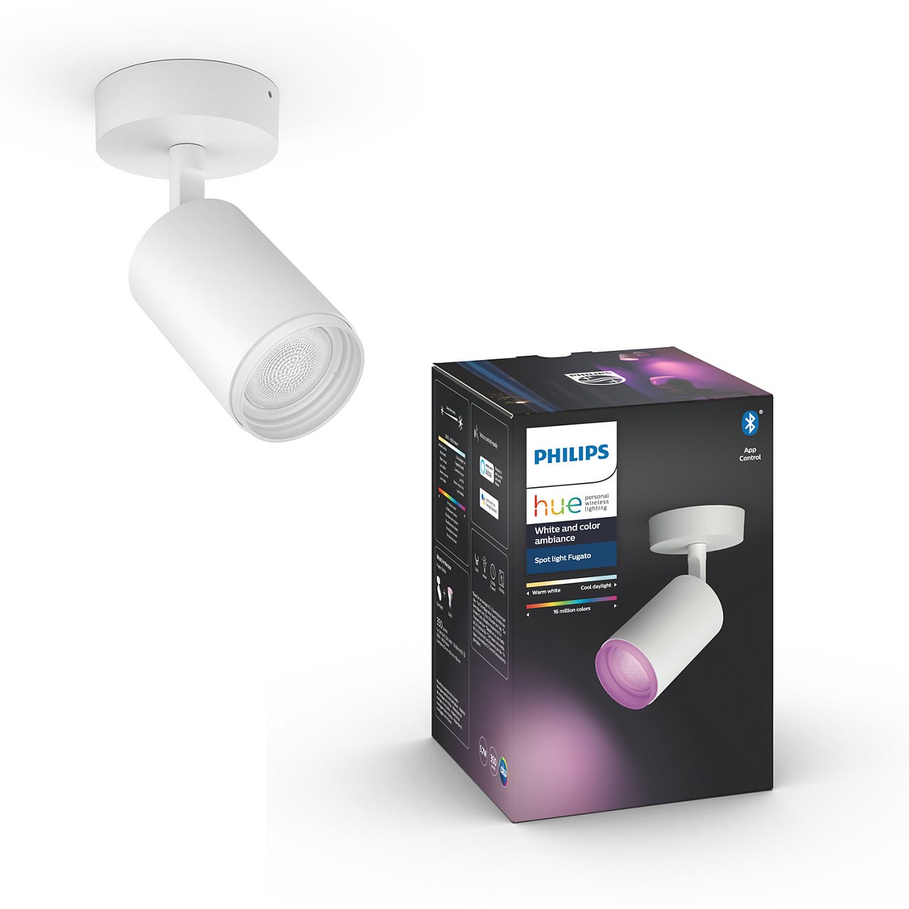 Philips Hue Fugato WCA BT Single spot i hvid
