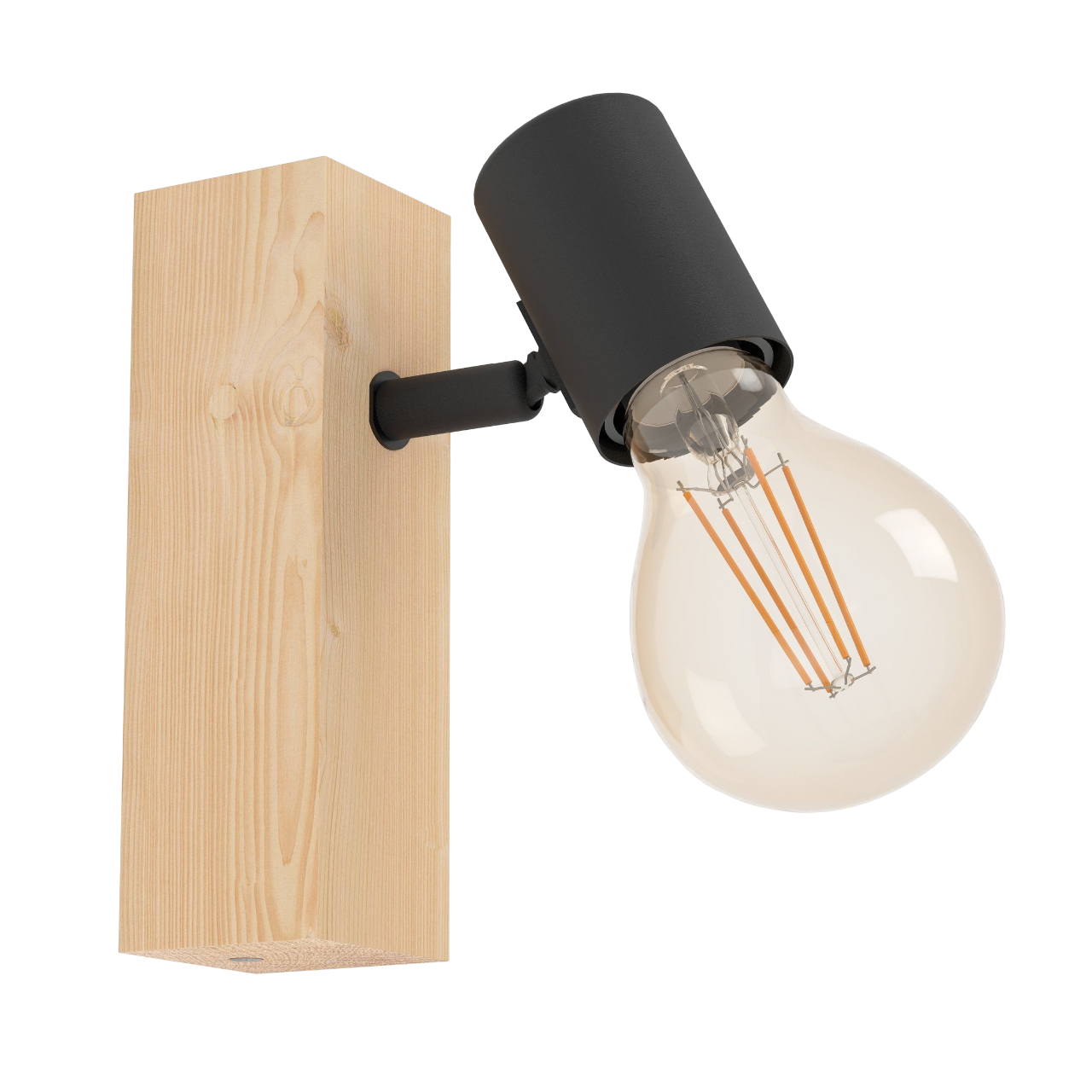 EGLO Townshend Spotlampe 1 i træ/sort