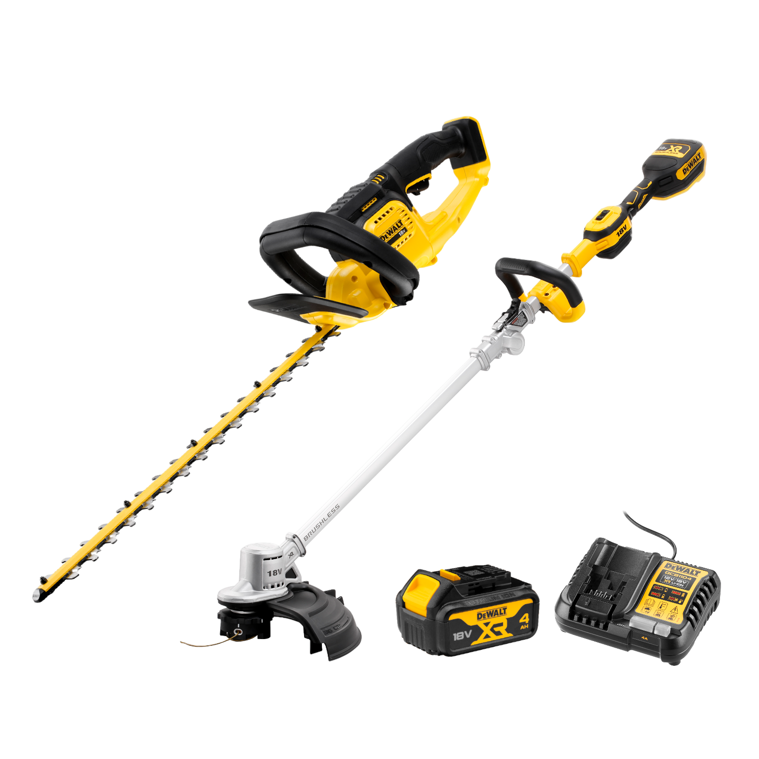 Dewalt DCMST561N Græstimmer og DCMHT563N hækkeklipper med 4,0Ah batteri og lader
