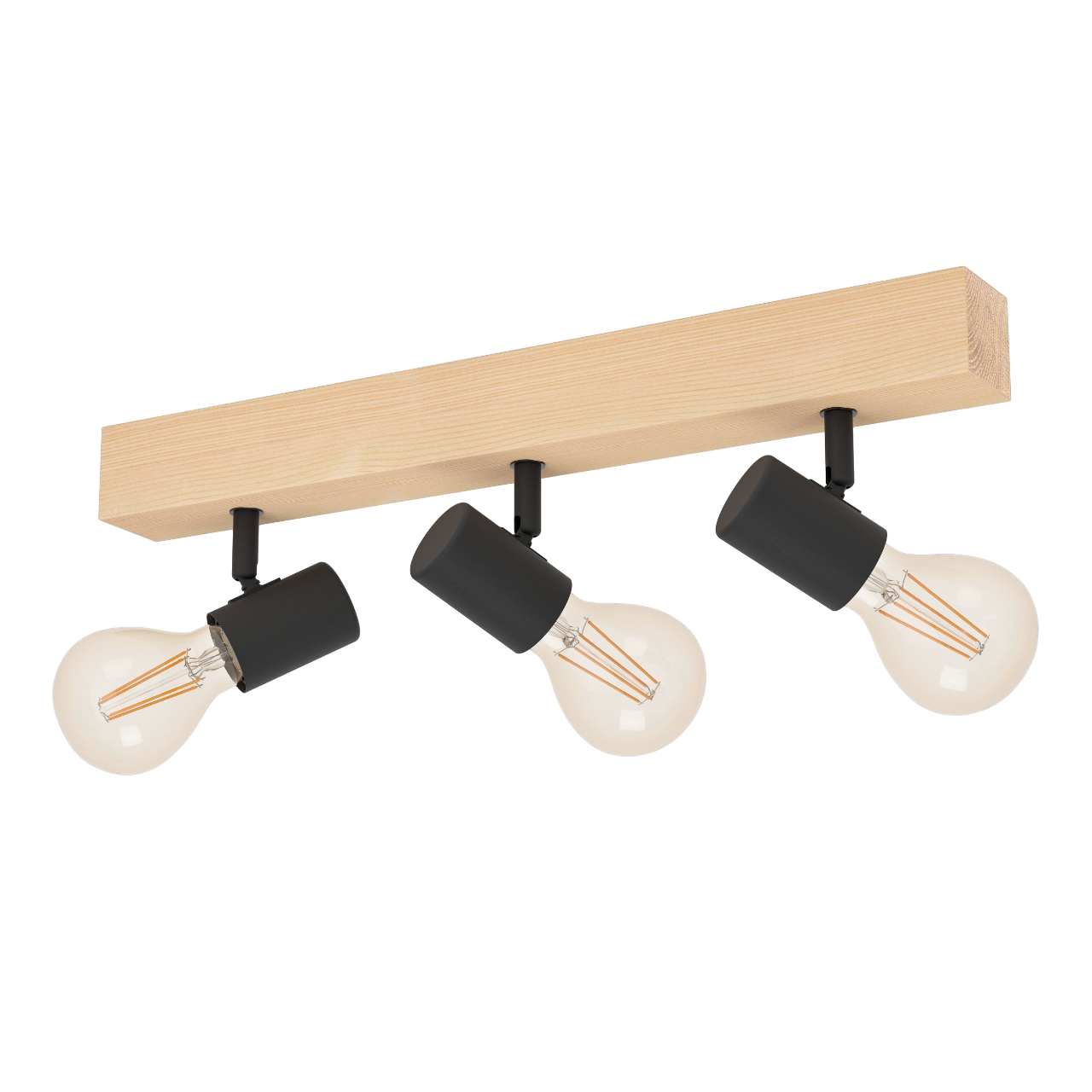 EGLO Townshend Spotlampe 3 i træ/sort