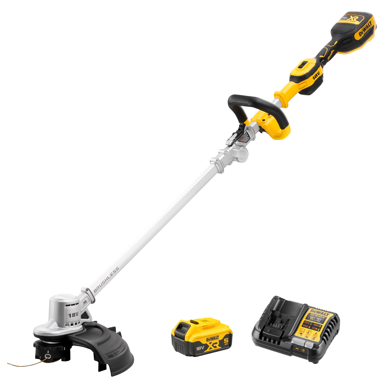 Dewalt DCMST561P1-QW 18V XR Græstrimmer med 5,0Ah batteri og lader