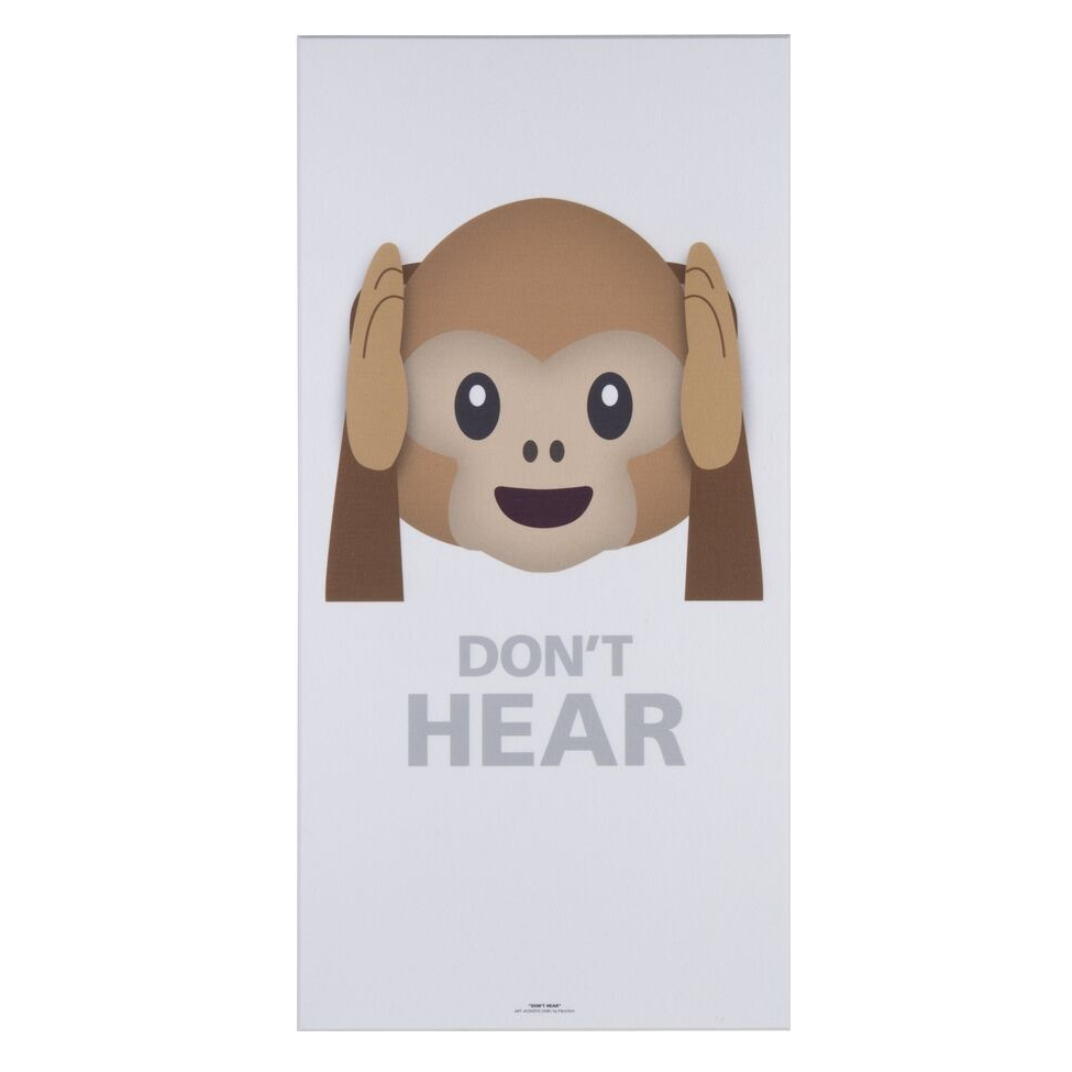 Art Acoustic Akustikbillede Abe Don’t Hear i hvid 9×600×1200 mm