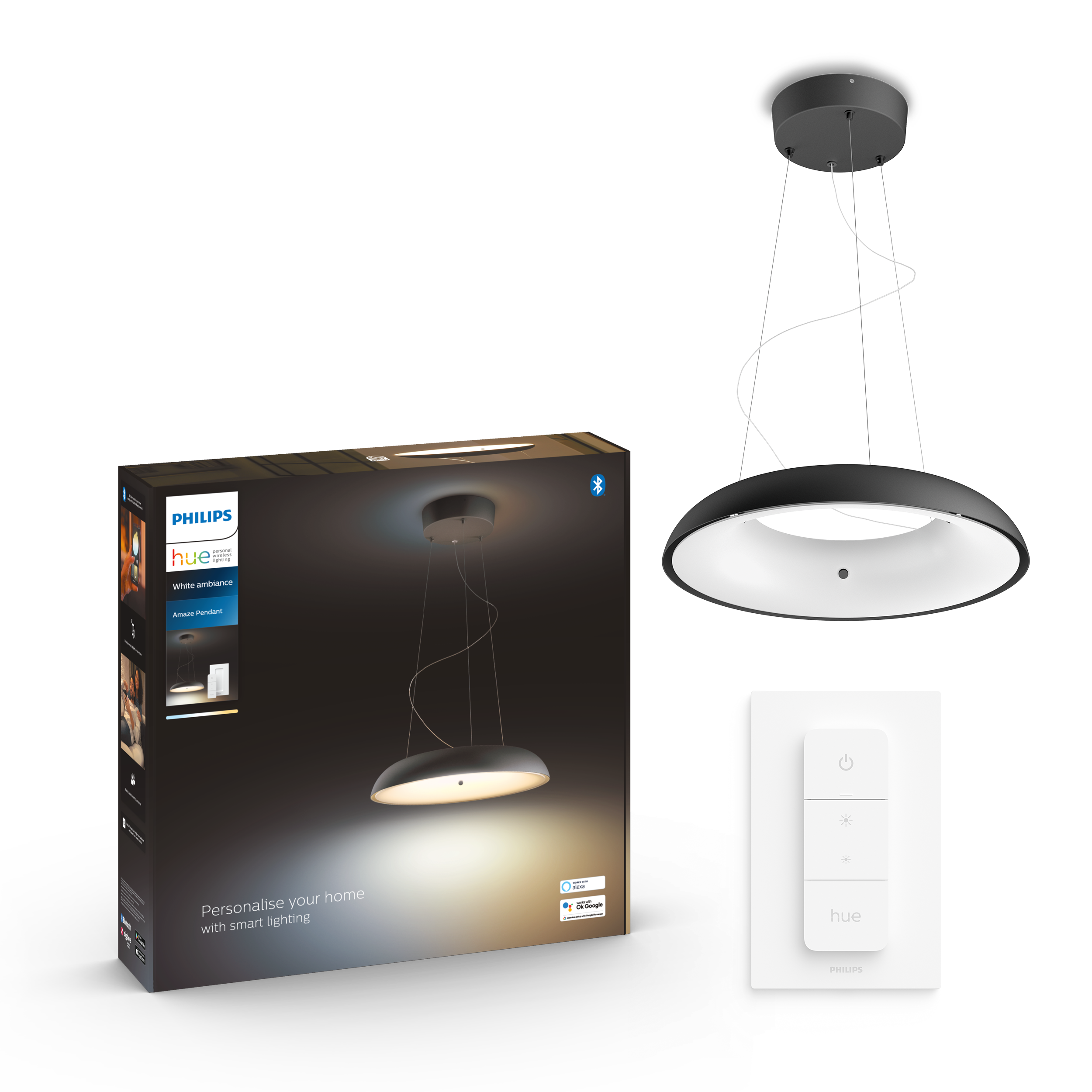 Philips Hue Amaze WA BT Pendel i sort med fjernbetjening