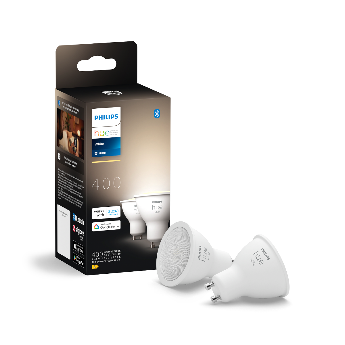 Philips Hue GU10 BT White 400 lm spot 2-pak