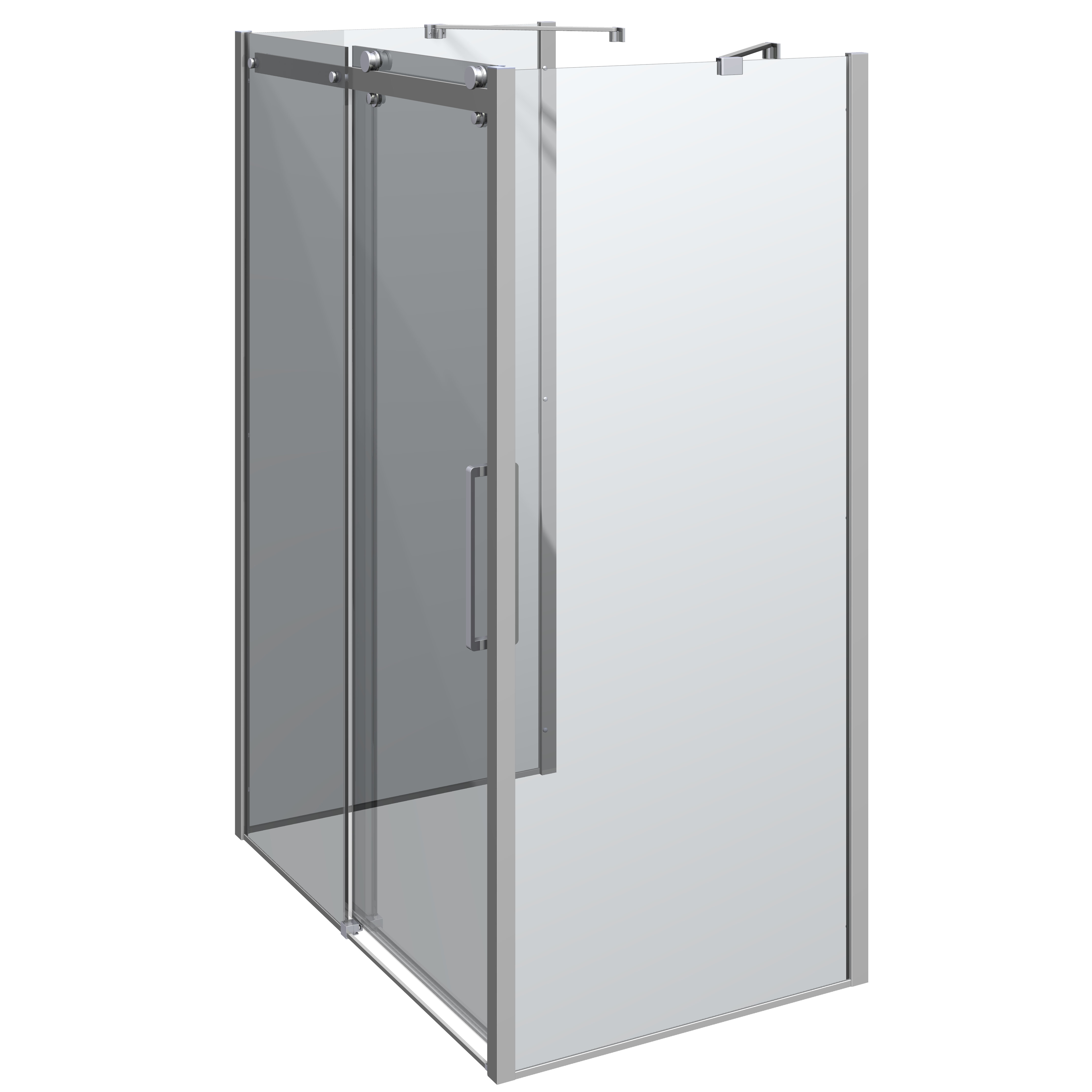 Scanbad Deluxe skydedør med 2 sidevægge vendbar 140x90 cm
